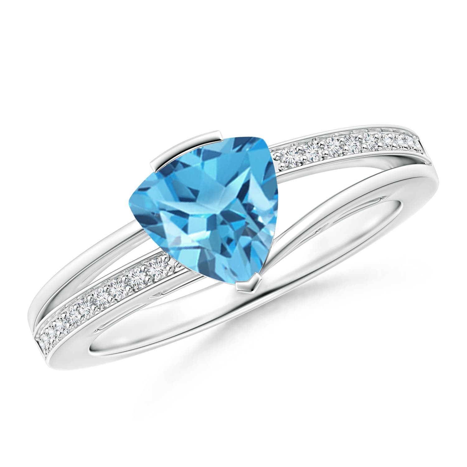 AA - Swiss Blue Topaz / 1.4 CT / 14 KT White Gold