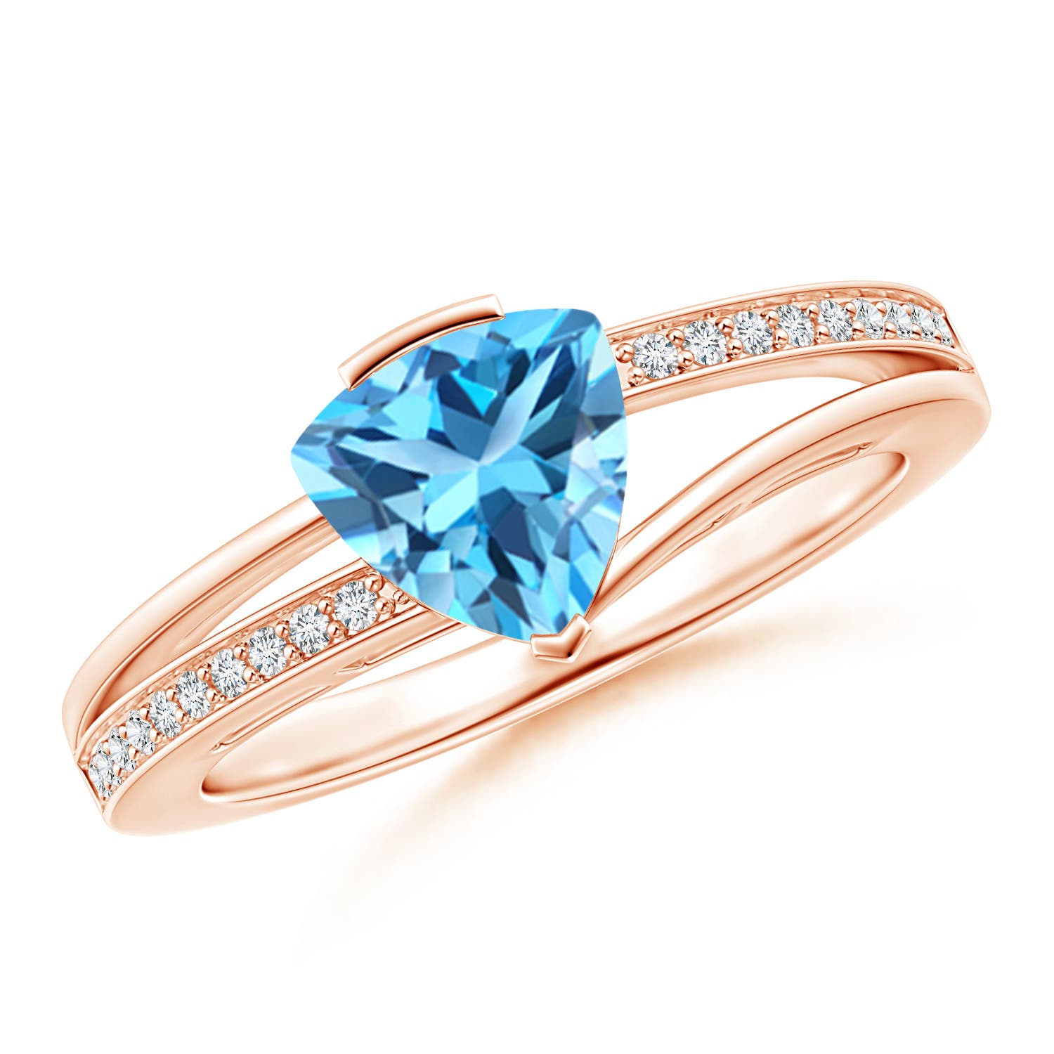 AAA - Swiss Blue Topaz / 1.4 CT / 14 KT Rose Gold