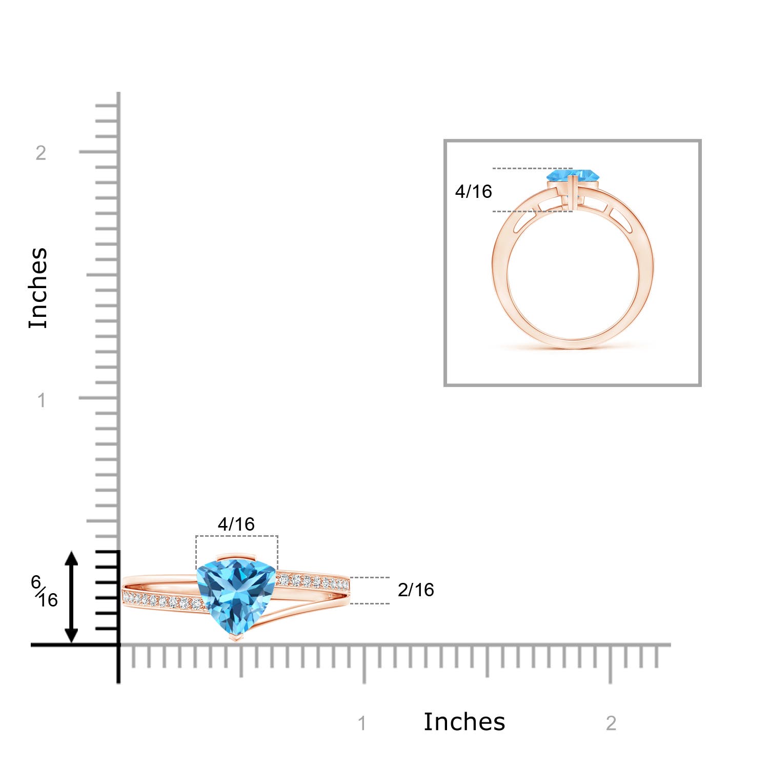 AAA - Swiss Blue Topaz / 1.4 CT / 14 KT Rose Gold