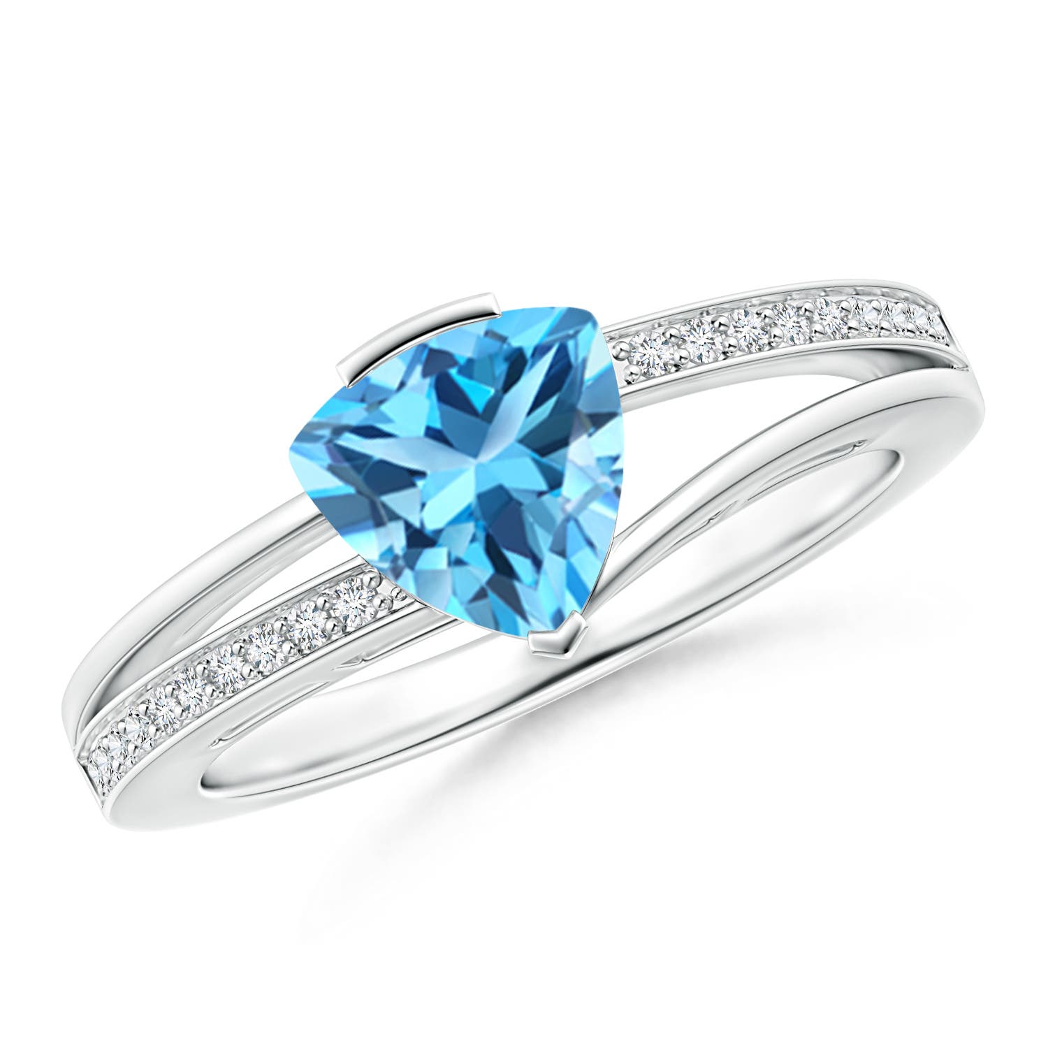 AAA - Swiss Blue Topaz / 1.4 CT / 14 KT White Gold