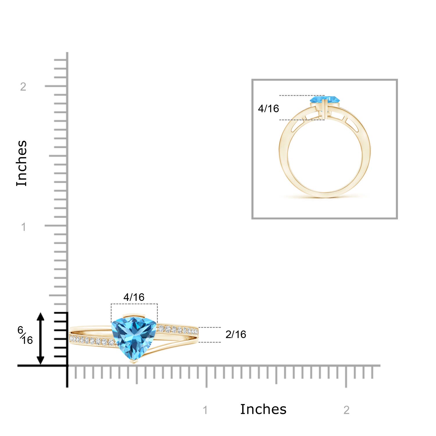 AAA - Swiss Blue Topaz / 1.4 CT / 14 KT Yellow Gold