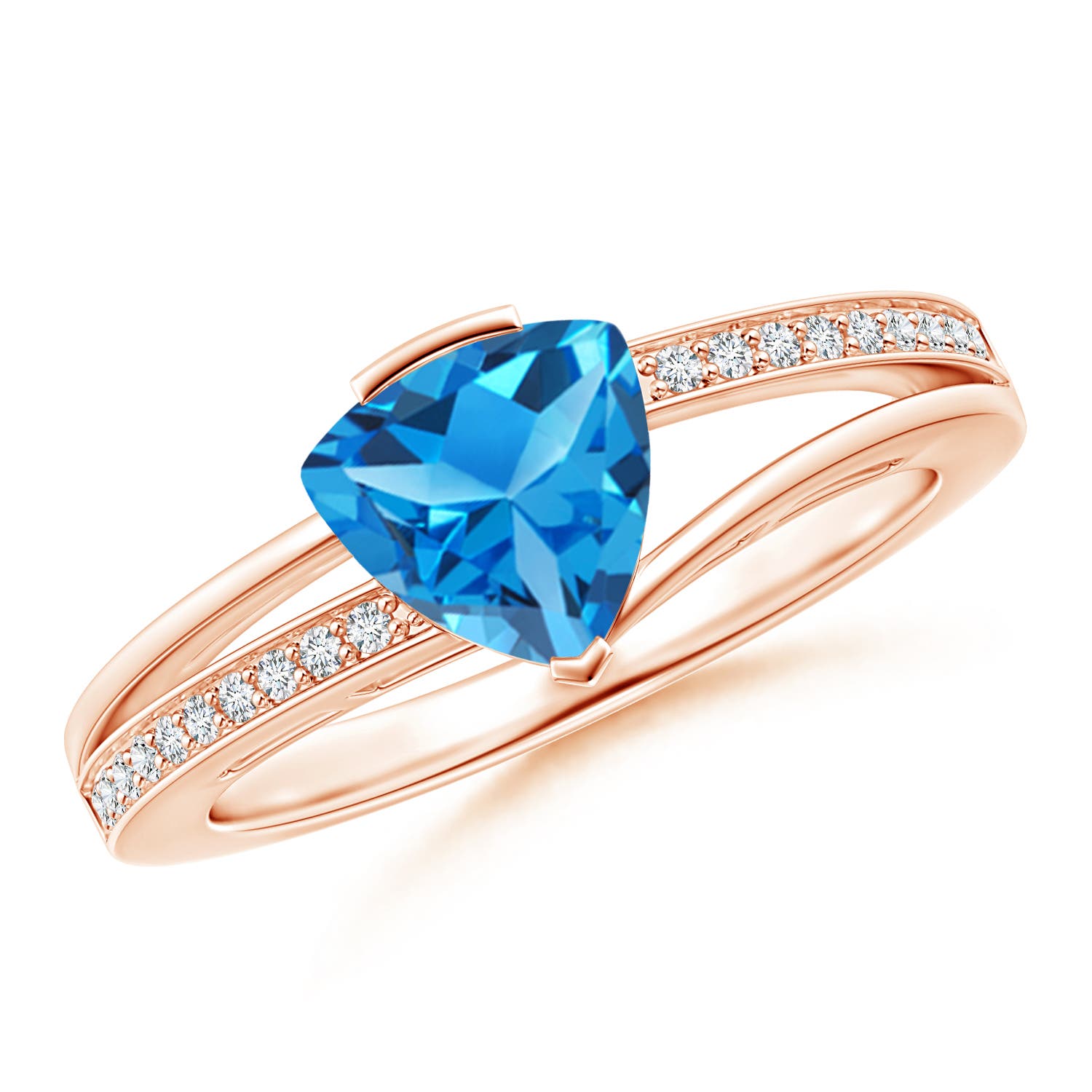 AAAA - Swiss Blue Topaz / 1.4 CT / 14 KT Rose Gold