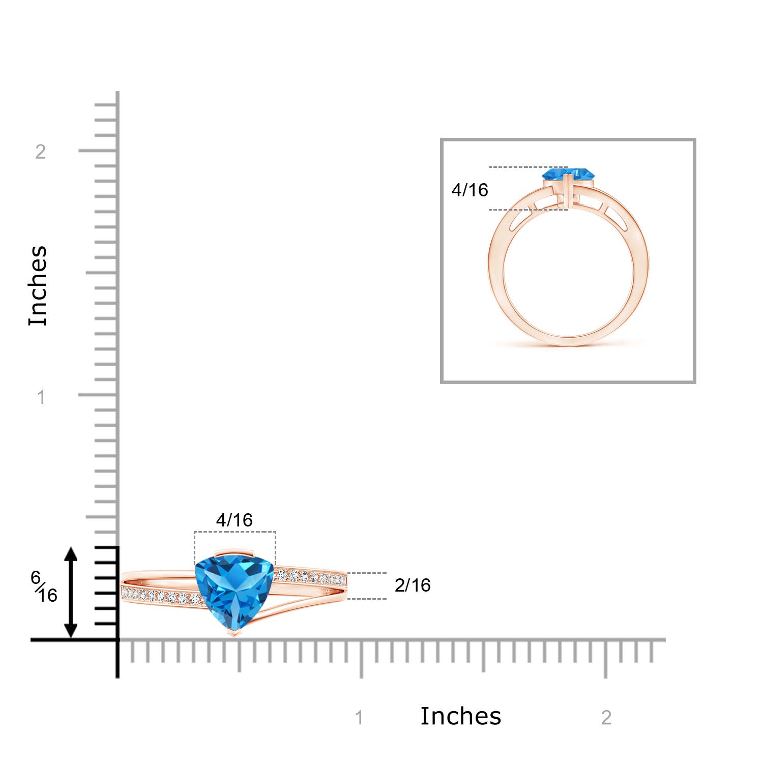 AAAA - Swiss Blue Topaz / 1.4 CT / 14 KT Rose Gold