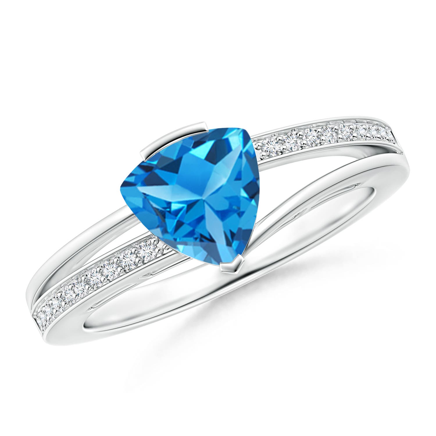 AAAA - Swiss Blue Topaz / 1.4 CT / 14 KT White Gold