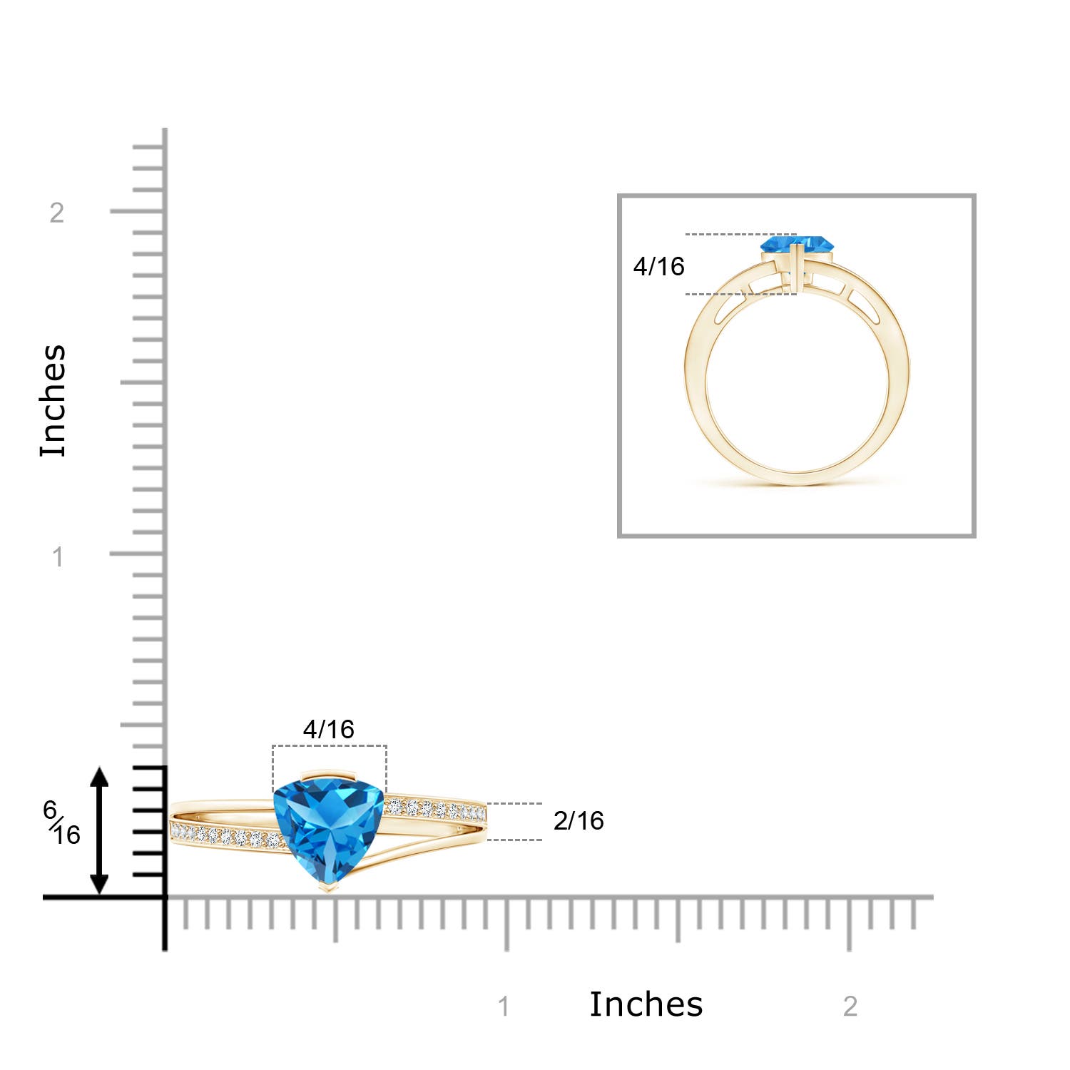 AAAA - Swiss Blue Topaz / 1.4 CT / 14 KT Yellow Gold