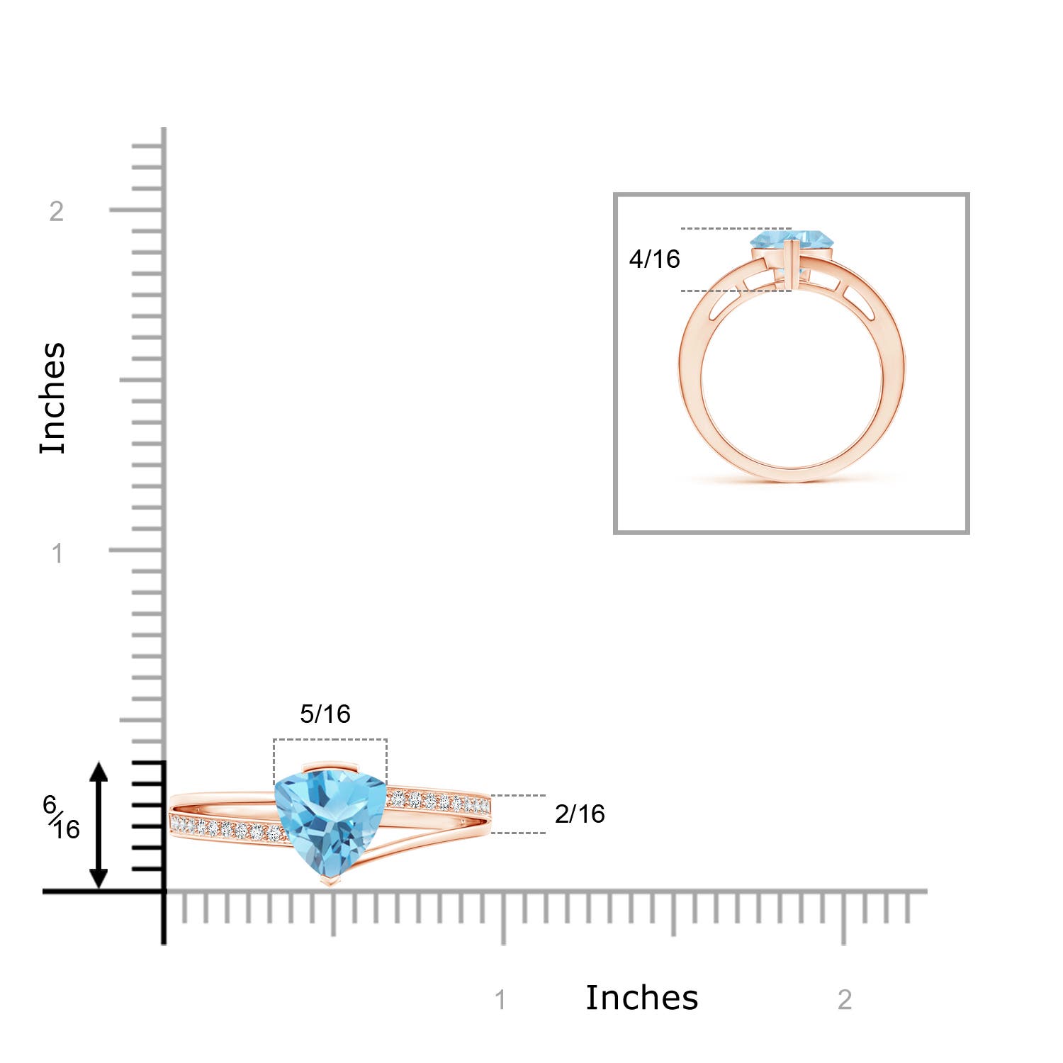 A - Swiss Blue Topaz / 2.3 CT / 14 KT Rose Gold