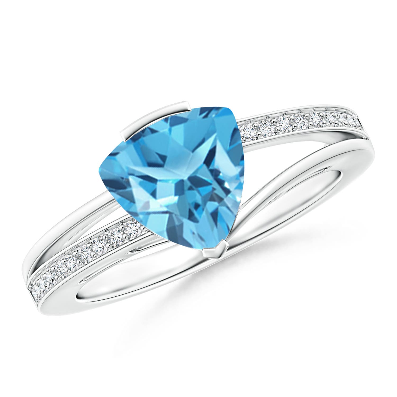 AA - Swiss Blue Topaz / 2.3 CT / 14 KT White Gold