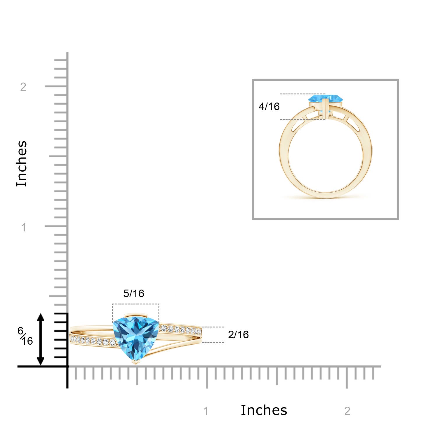 AAA - Swiss Blue Topaz / 2.3 CT / 14 KT Yellow Gold