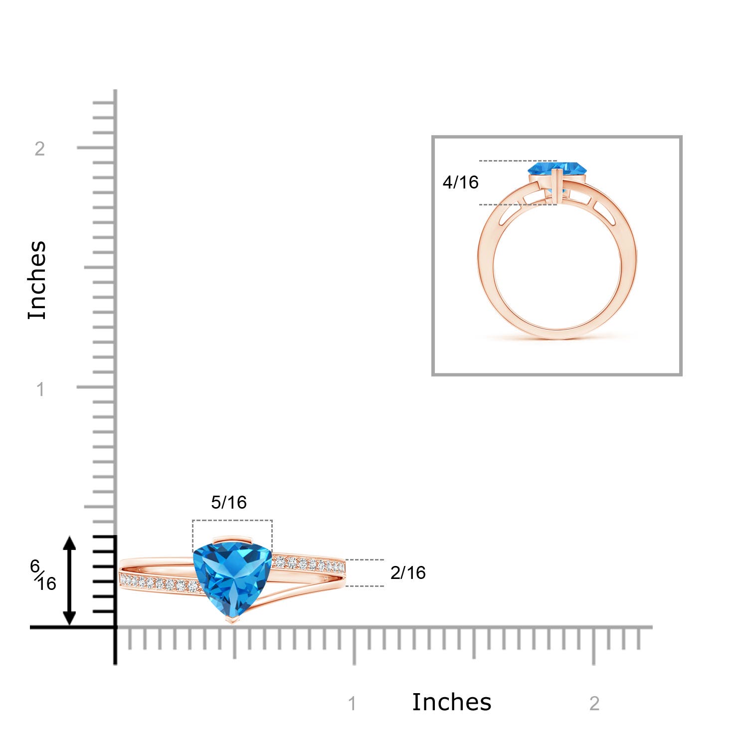 AAAA - Swiss Blue Topaz / 2.3 CT / 14 KT Rose Gold