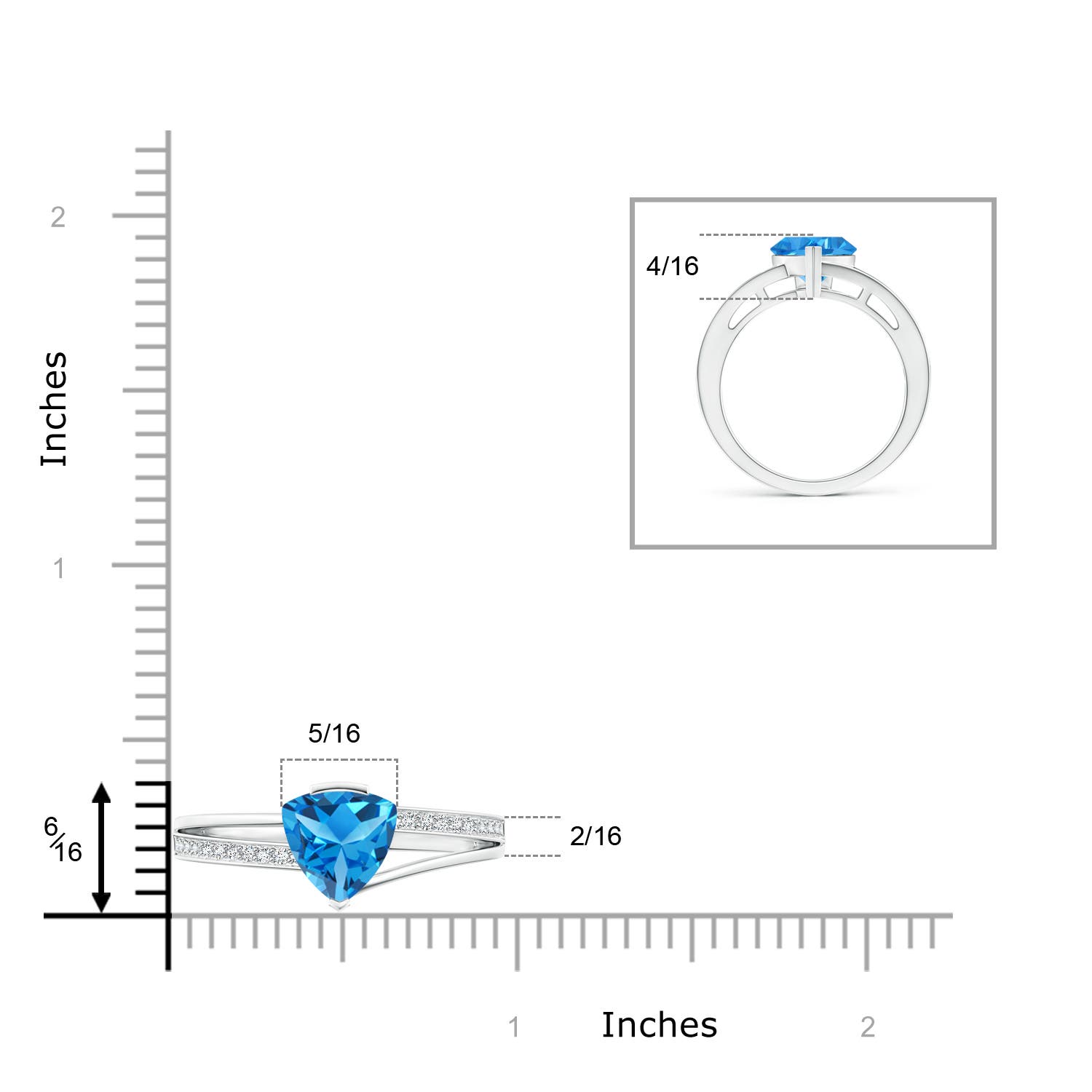 AAAA - Swiss Blue Topaz / 2.3 CT / 14 KT White Gold