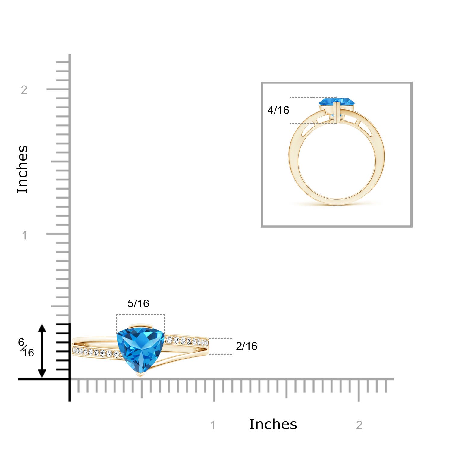 AAAA - Swiss Blue Topaz / 2.3 CT / 14 KT Yellow Gold