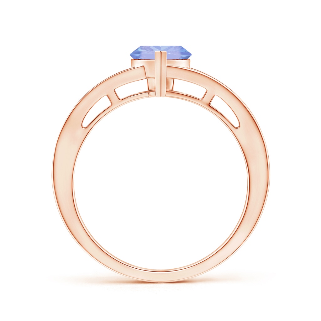 6mm A Split Shank Trillion Tanzanite Ring in 10K Rose Gold Product Image