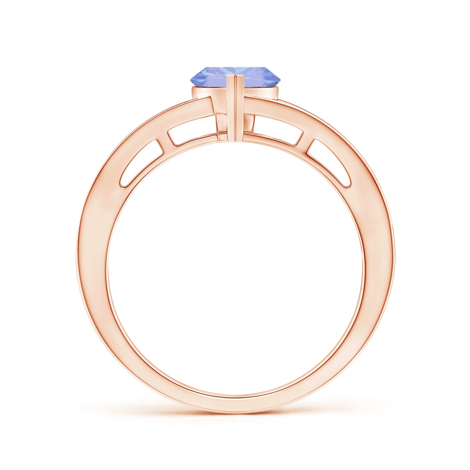 6mm A Split Shank Trillion Tanzanite Ring in Rose Gold side-1