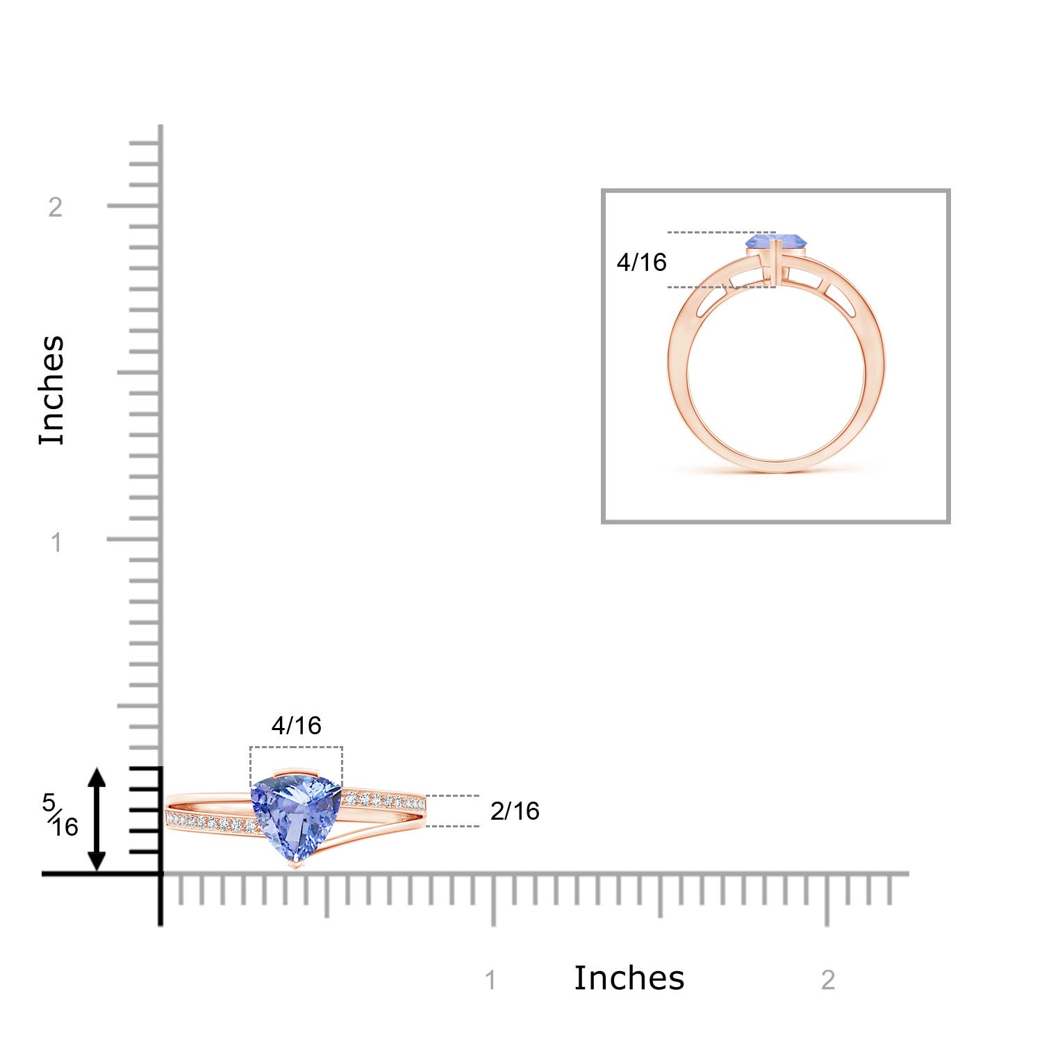 A - Tanzanite / 0.85 CT / 14 KT Rose Gold