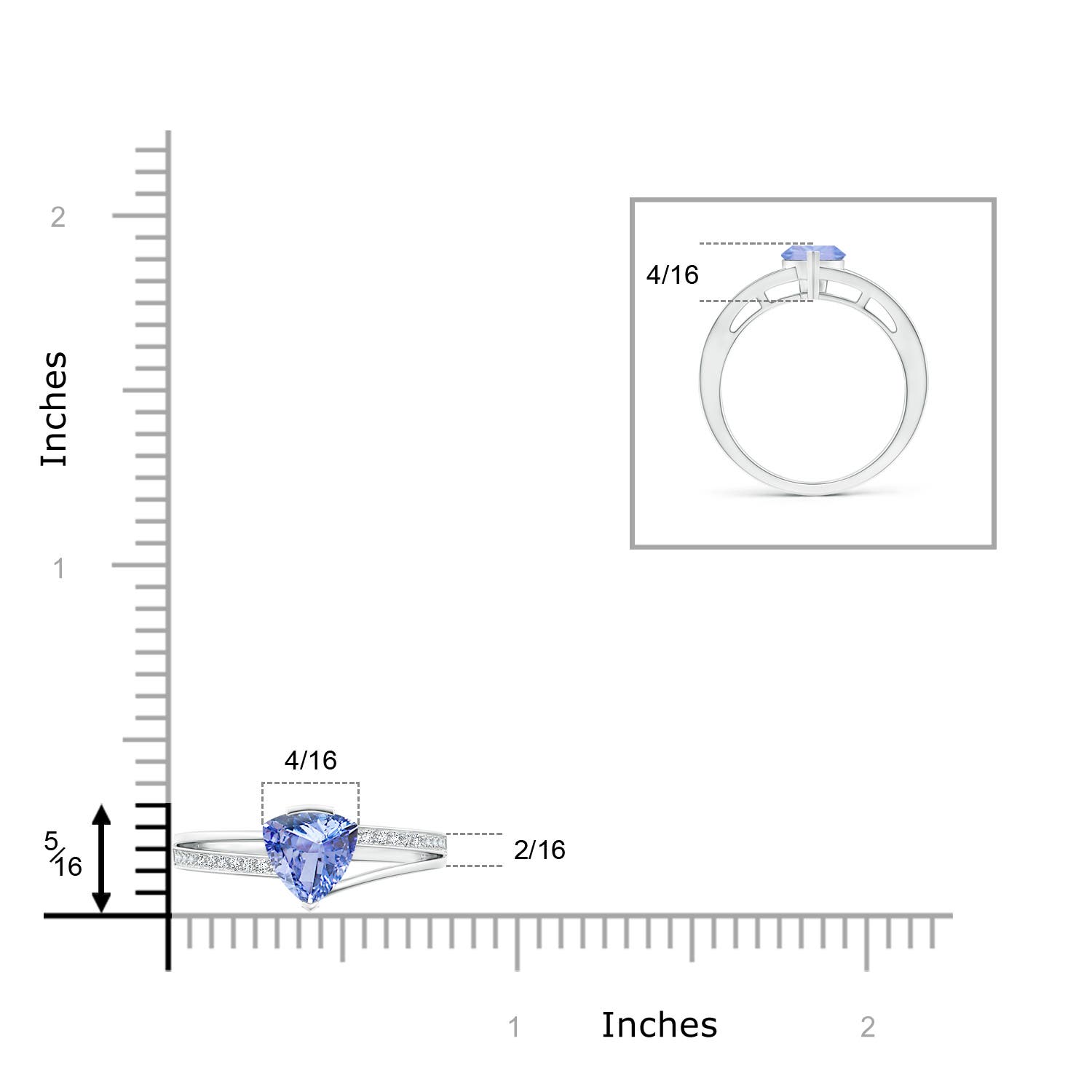 A - Tanzanite / 0.85 CT / 14 KT White Gold