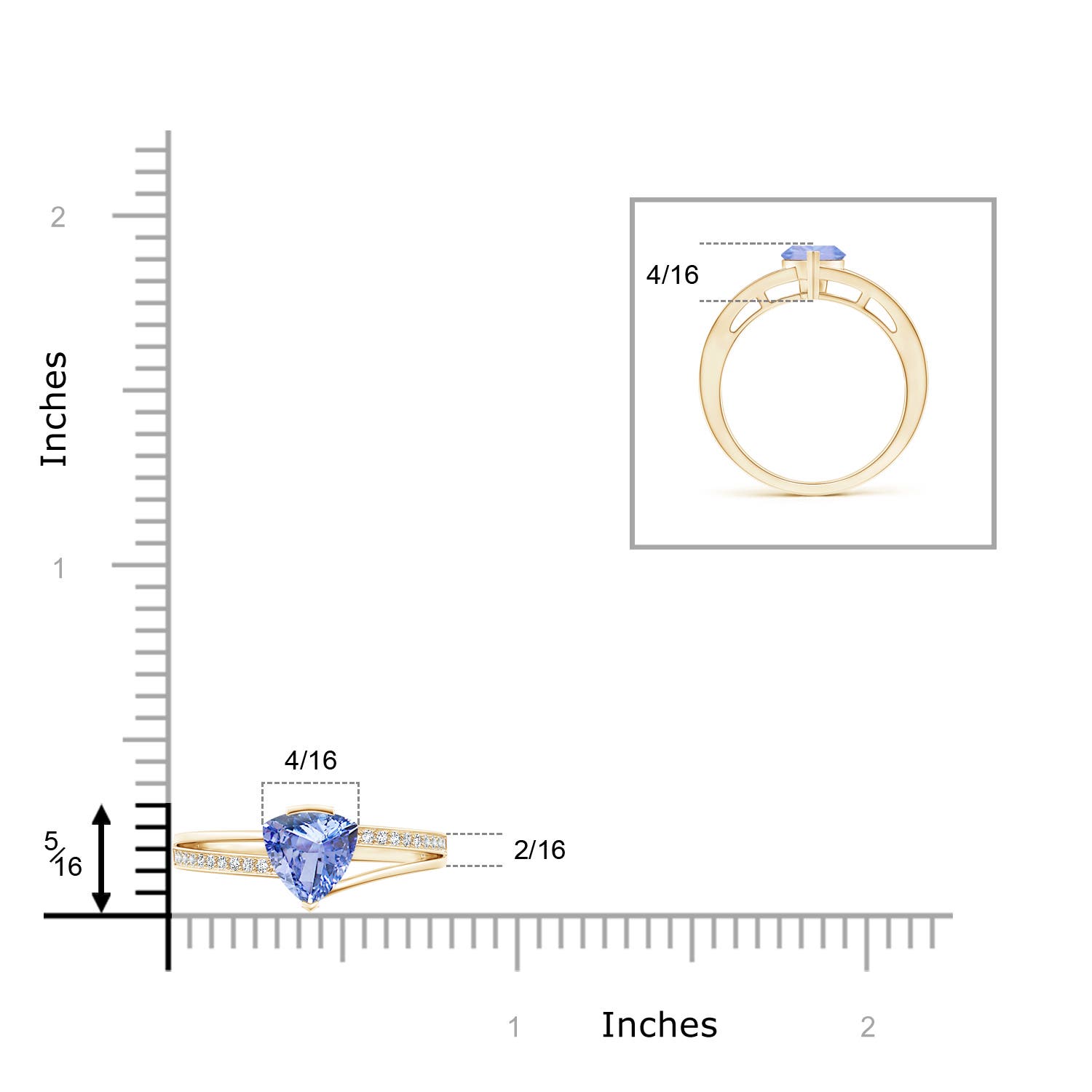 A - Tanzanite / 0.85 CT / 14 KT Yellow Gold