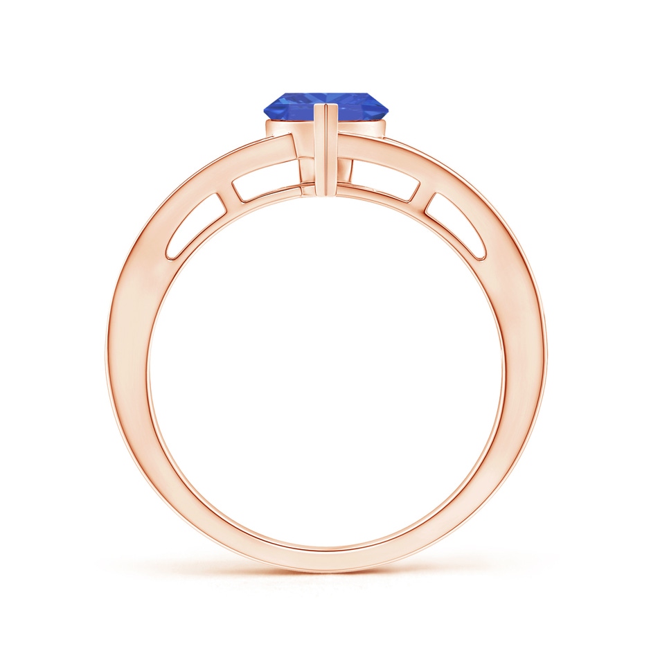 6mm AA Split Shank Trillion Tanzanite Ring in Rose Gold side-1