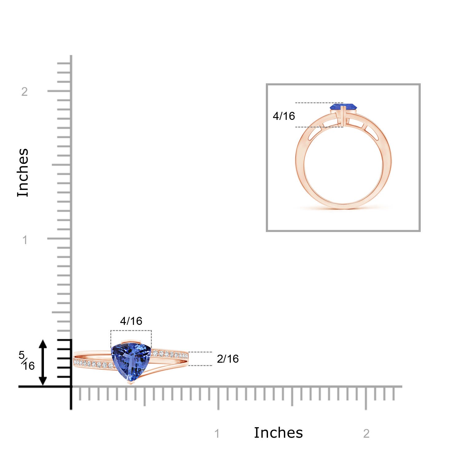 AA - Tanzanite / 0.85 CT / 14 KT Rose Gold