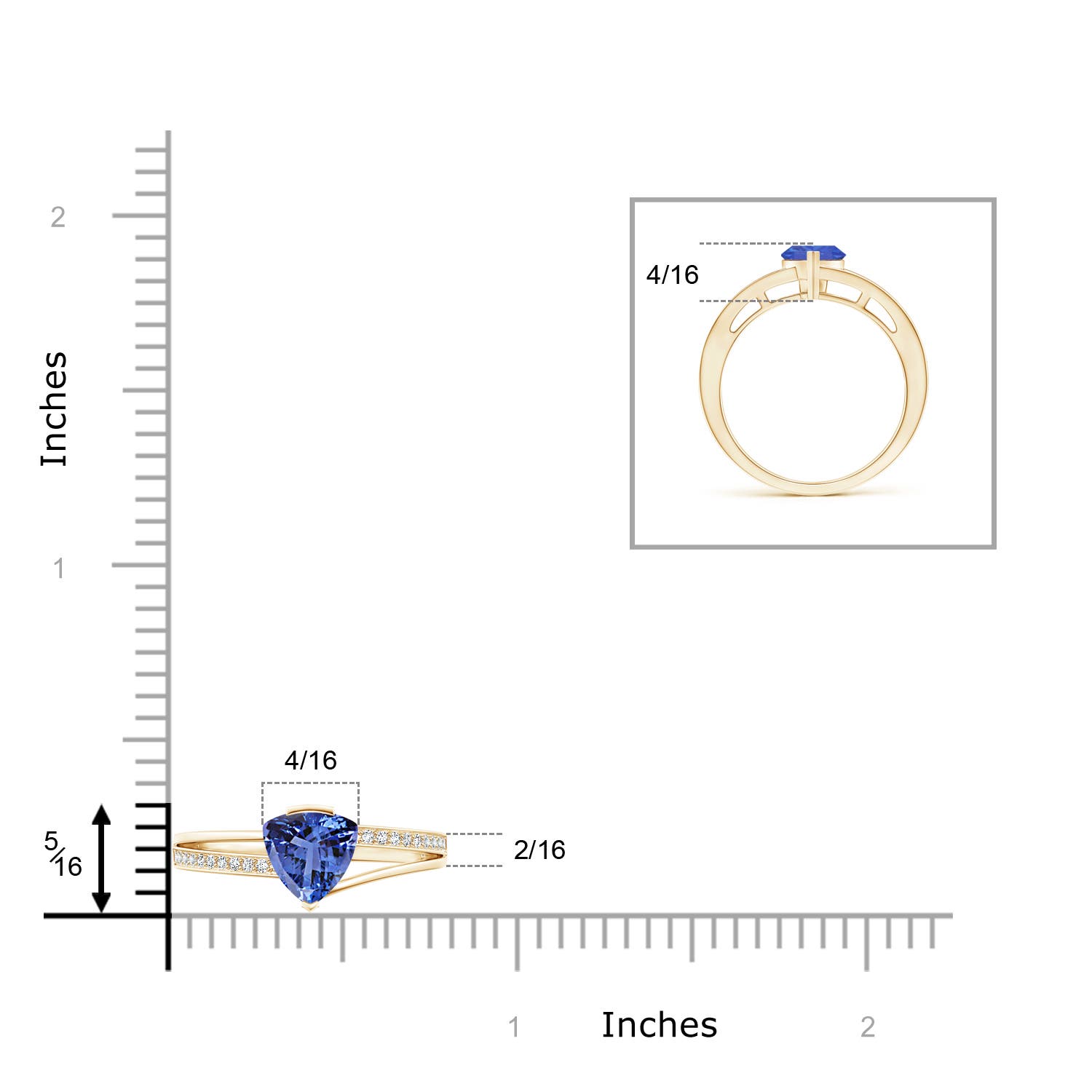 AA - Tanzanite / 0.85 CT / 14 KT Yellow Gold