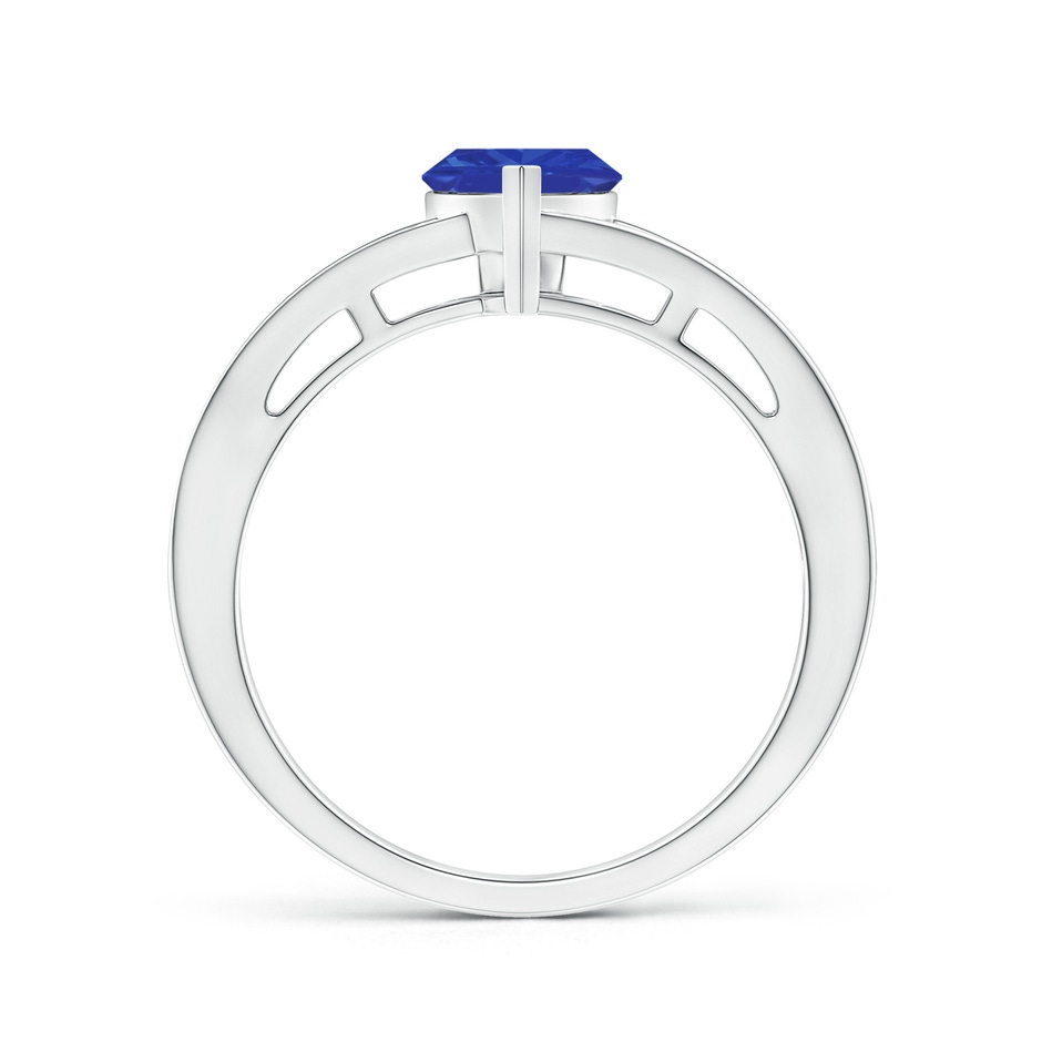 6mm AAA Split Shank Trillion Tanzanite Ring in P950 Platinum side-1