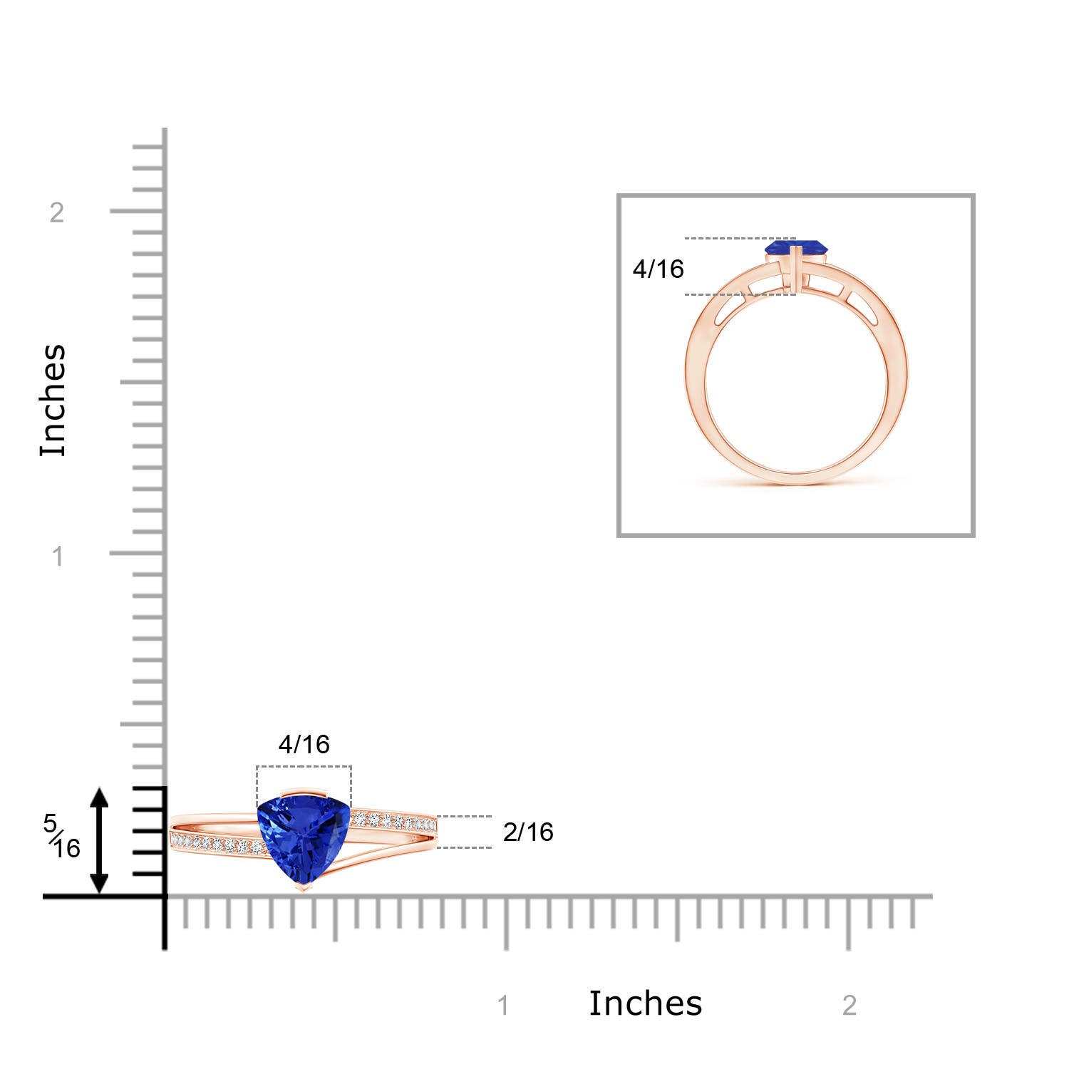 AAA - Tanzanite / 0.85 CT / 14 KT Rose Gold