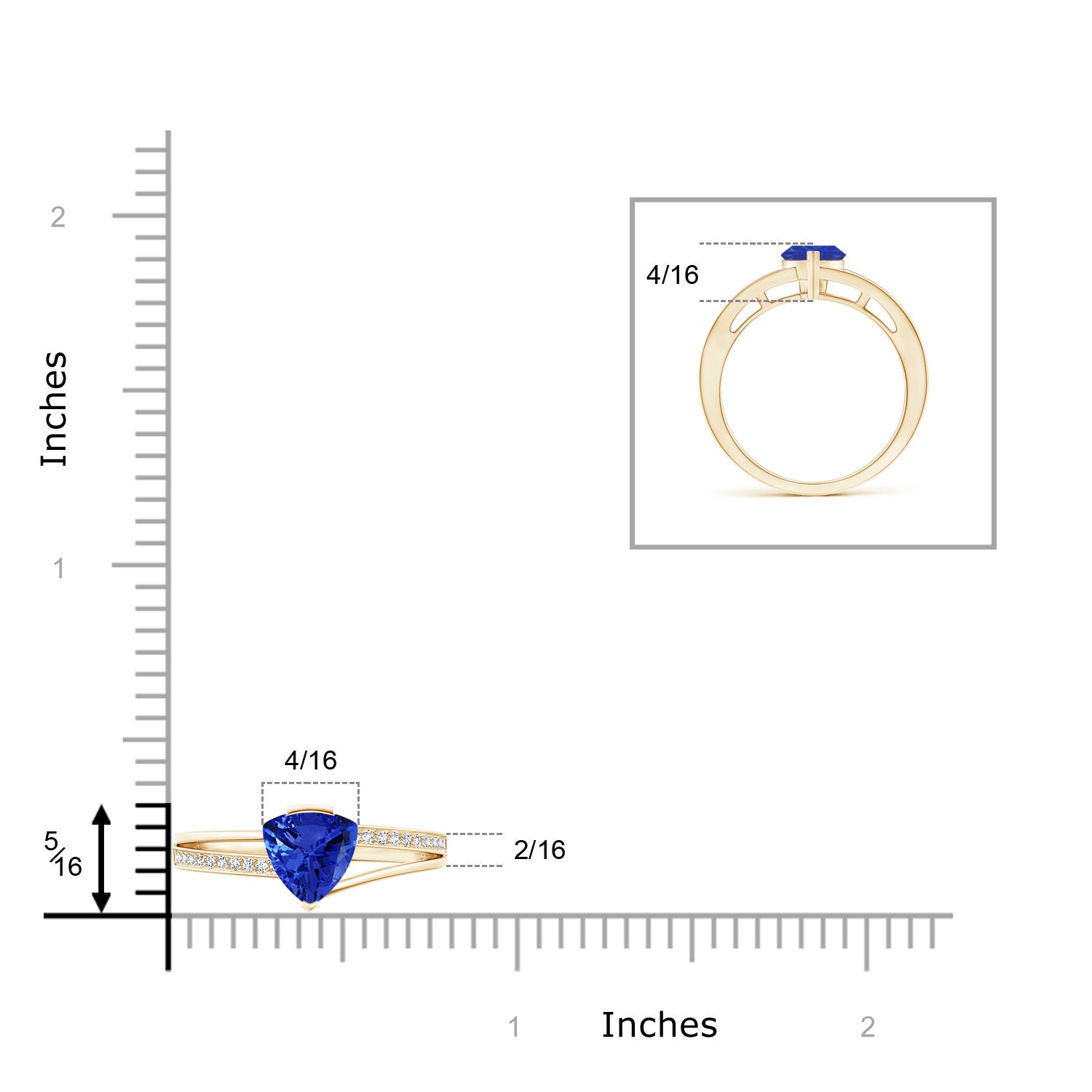 AAA - Tanzanite / 0.85 CT / 14 KT Yellow Gold