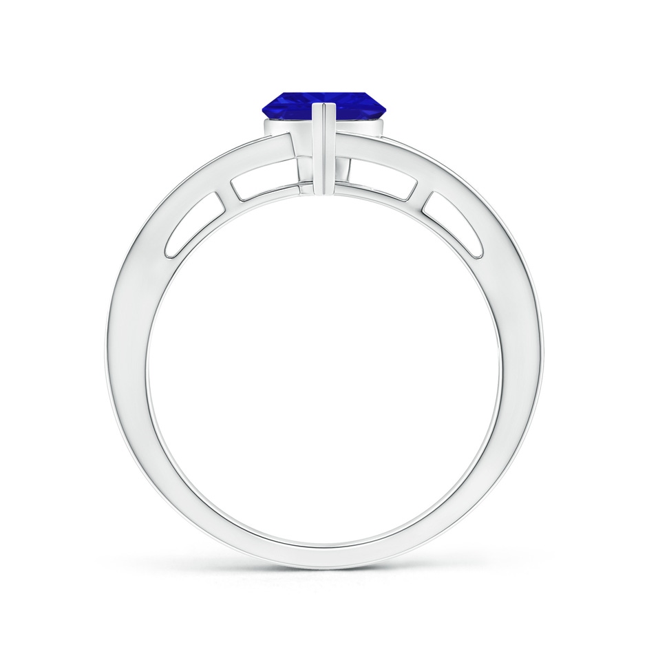 6mm AAAA Split Shank Trillion Tanzanite Ring in P950 Platinum side-1