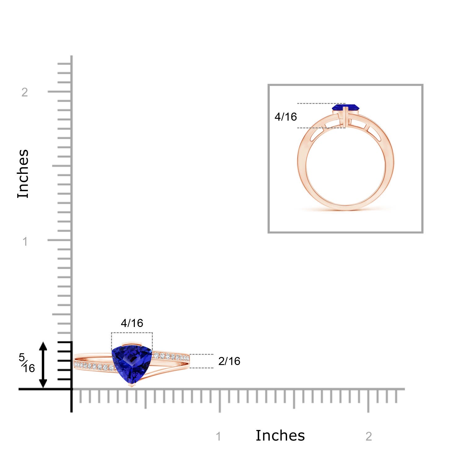 AAAA - Tanzanite / 0.85 CT / 14 KT Rose Gold