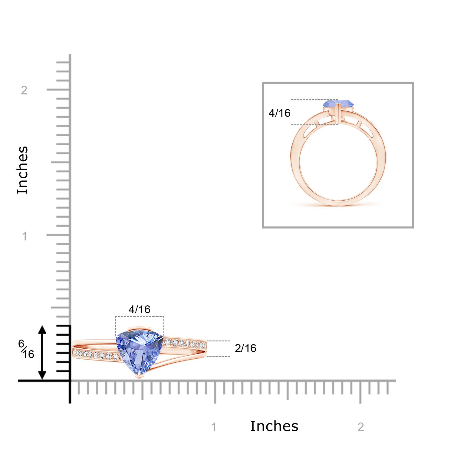 A - Tanzanite / 1.3 CT / 14 KT Rose Gold