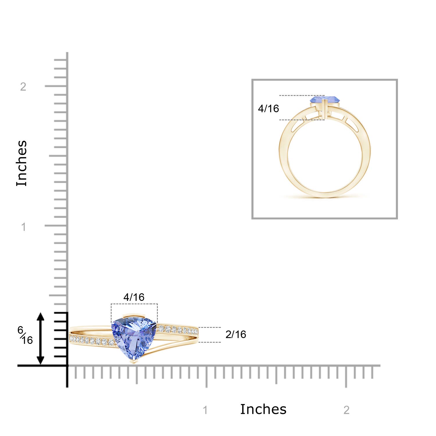 A - Tanzanite / 1.3 CT / 14 KT Yellow Gold