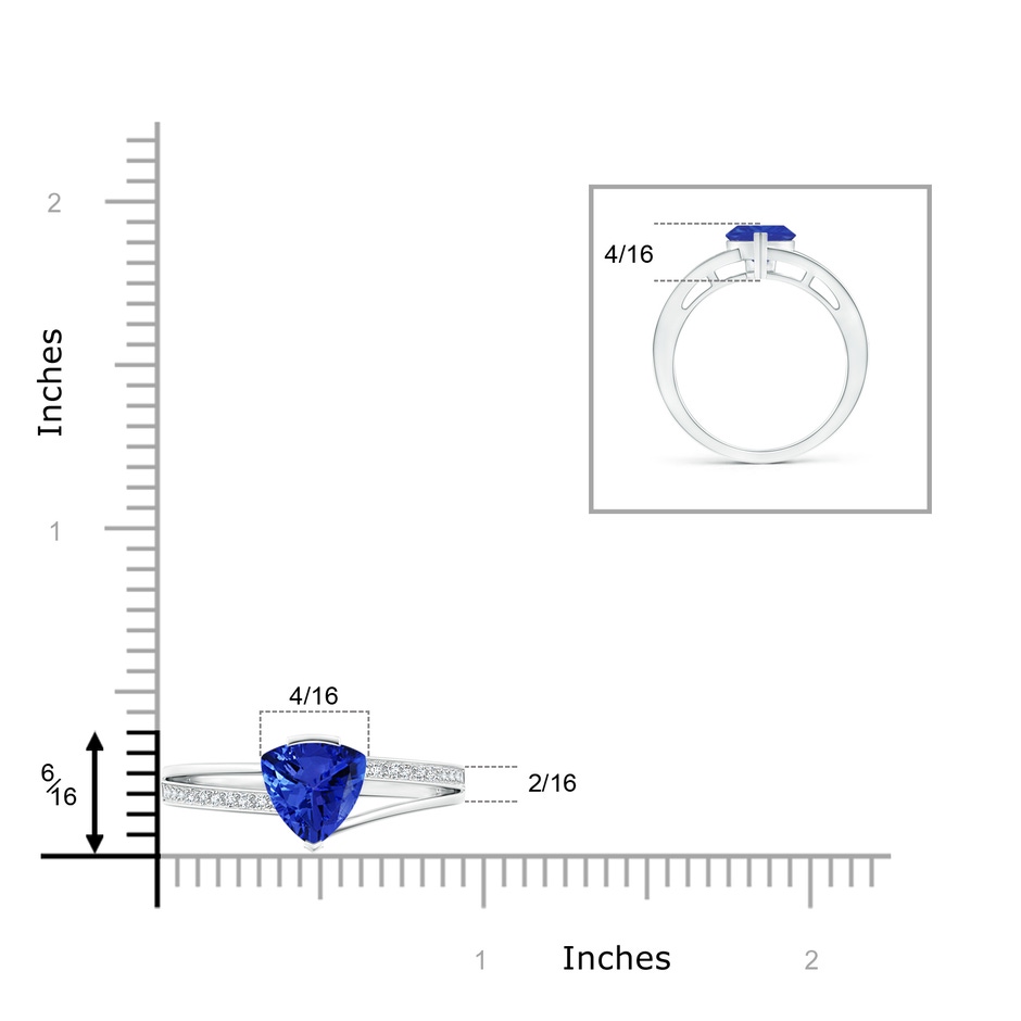 7mm AAA Split Shank Trillion Tanzanite Ring in 10K White Gold product image