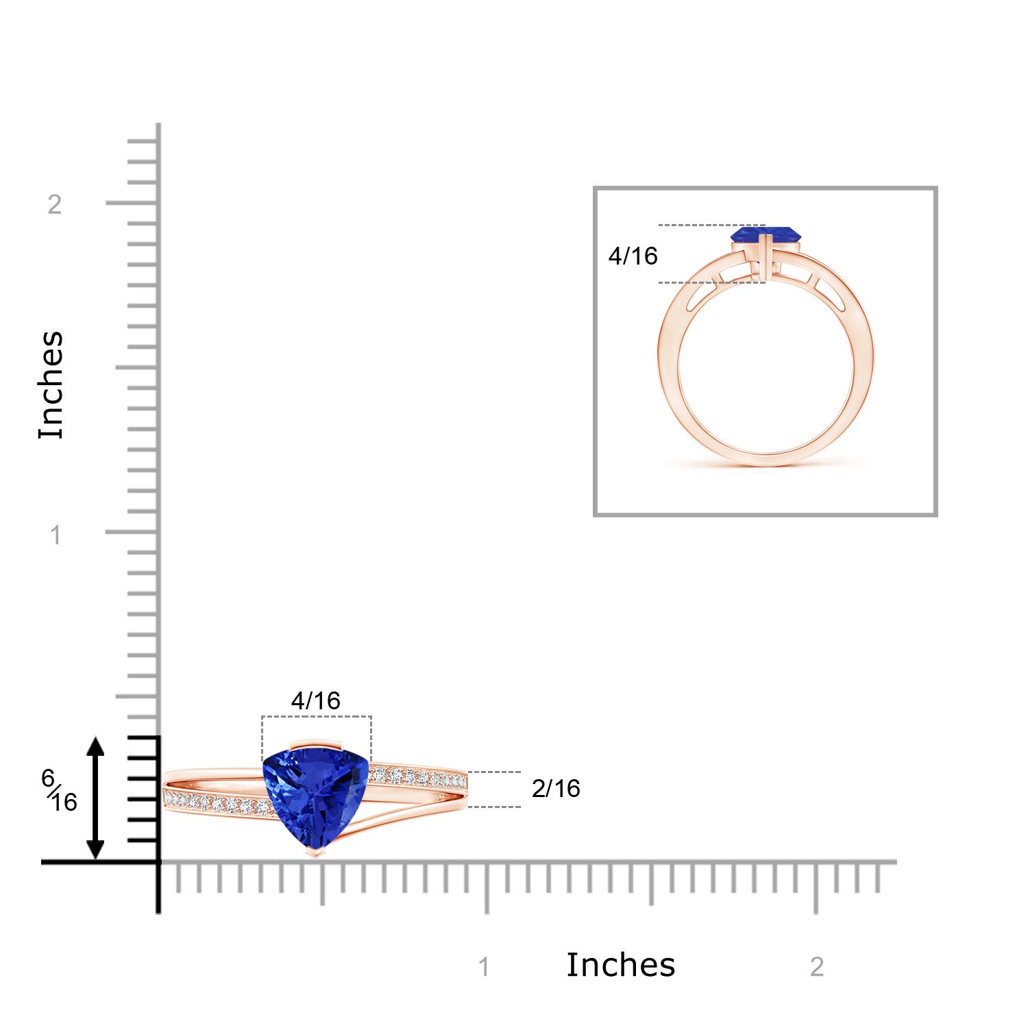 AAA - Tanzanite / 1.3 CT / 14 KT Rose Gold