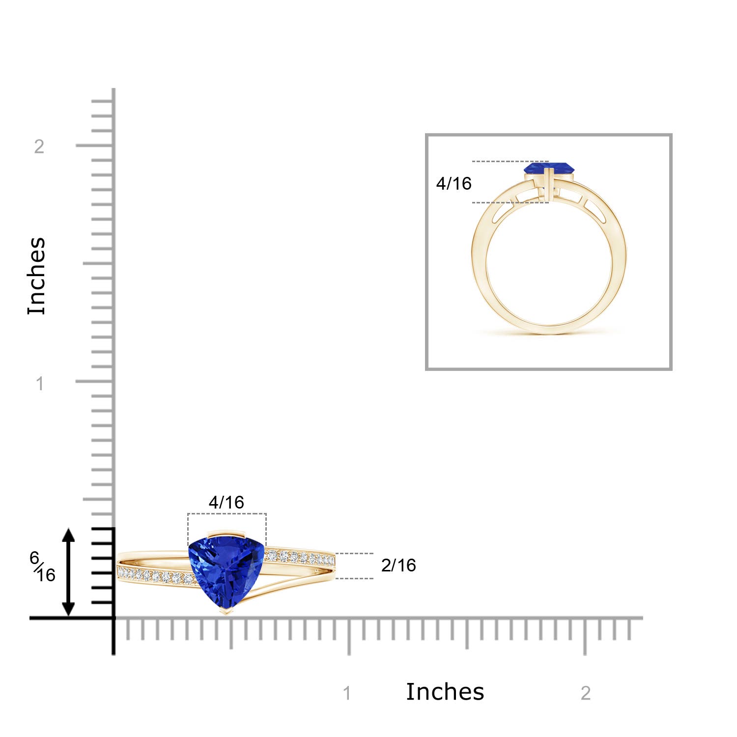 AAA - Tanzanite / 1.3 CT / 14 KT Yellow Gold