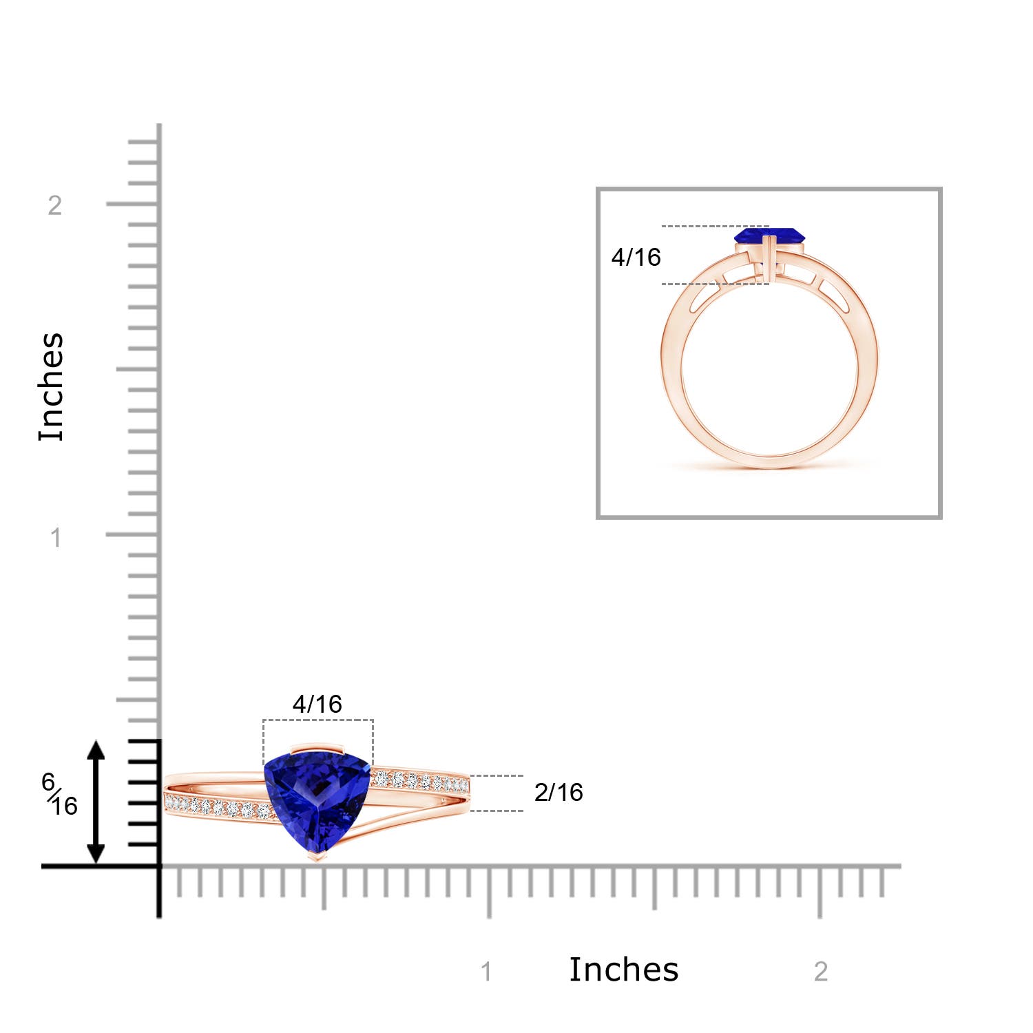 AAAA - Tanzanite / 1.3 CT / 14 KT Rose Gold