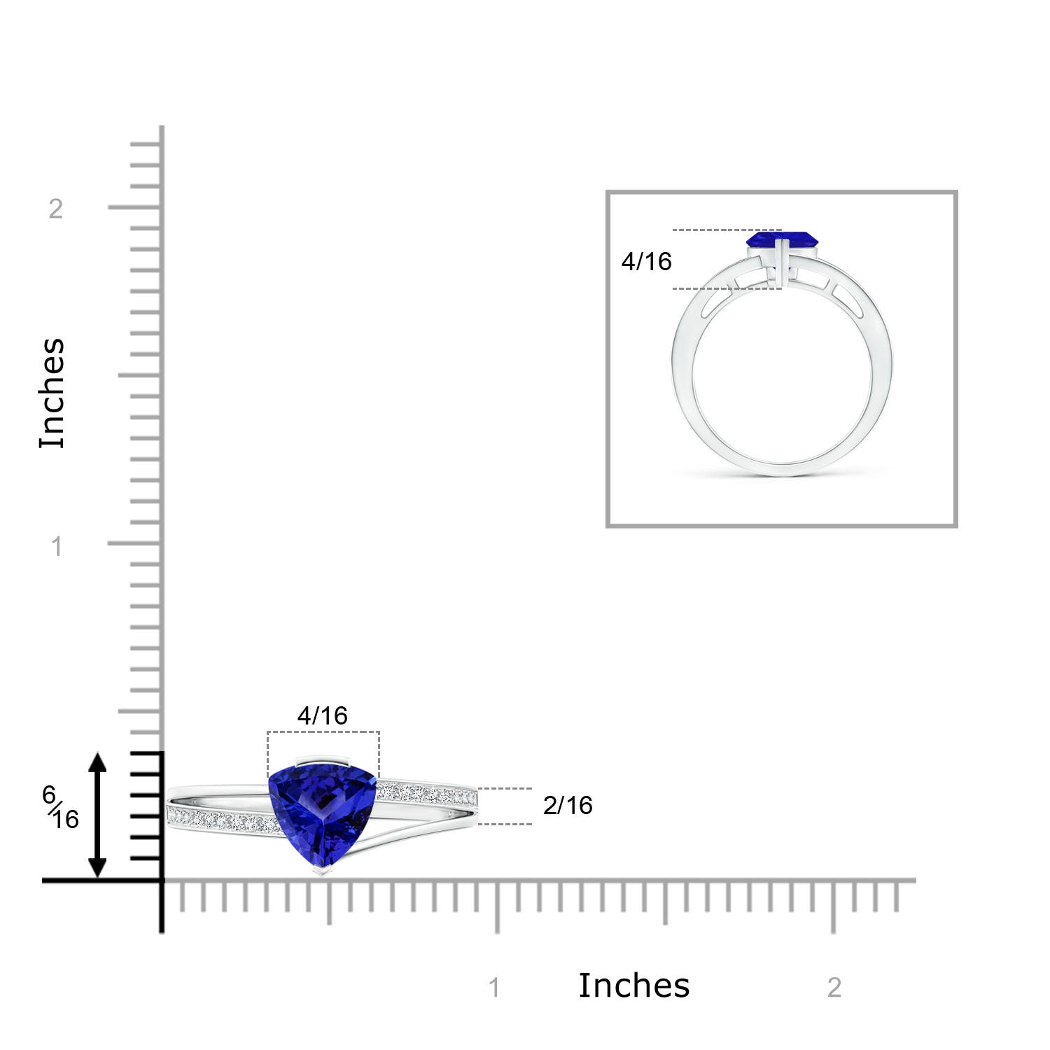 AAAA - Tanzanite / 1.3 CT / 14 KT White Gold