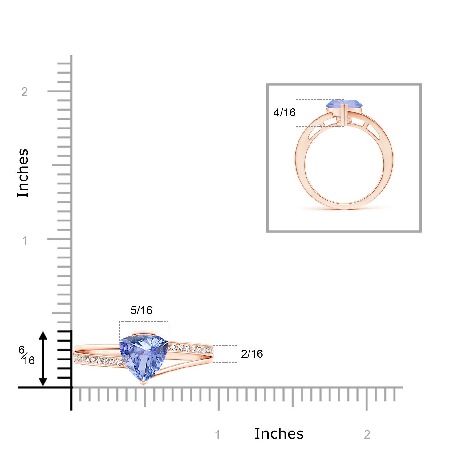 A - Tanzanite / 1.9 CT / 14 KT Rose Gold