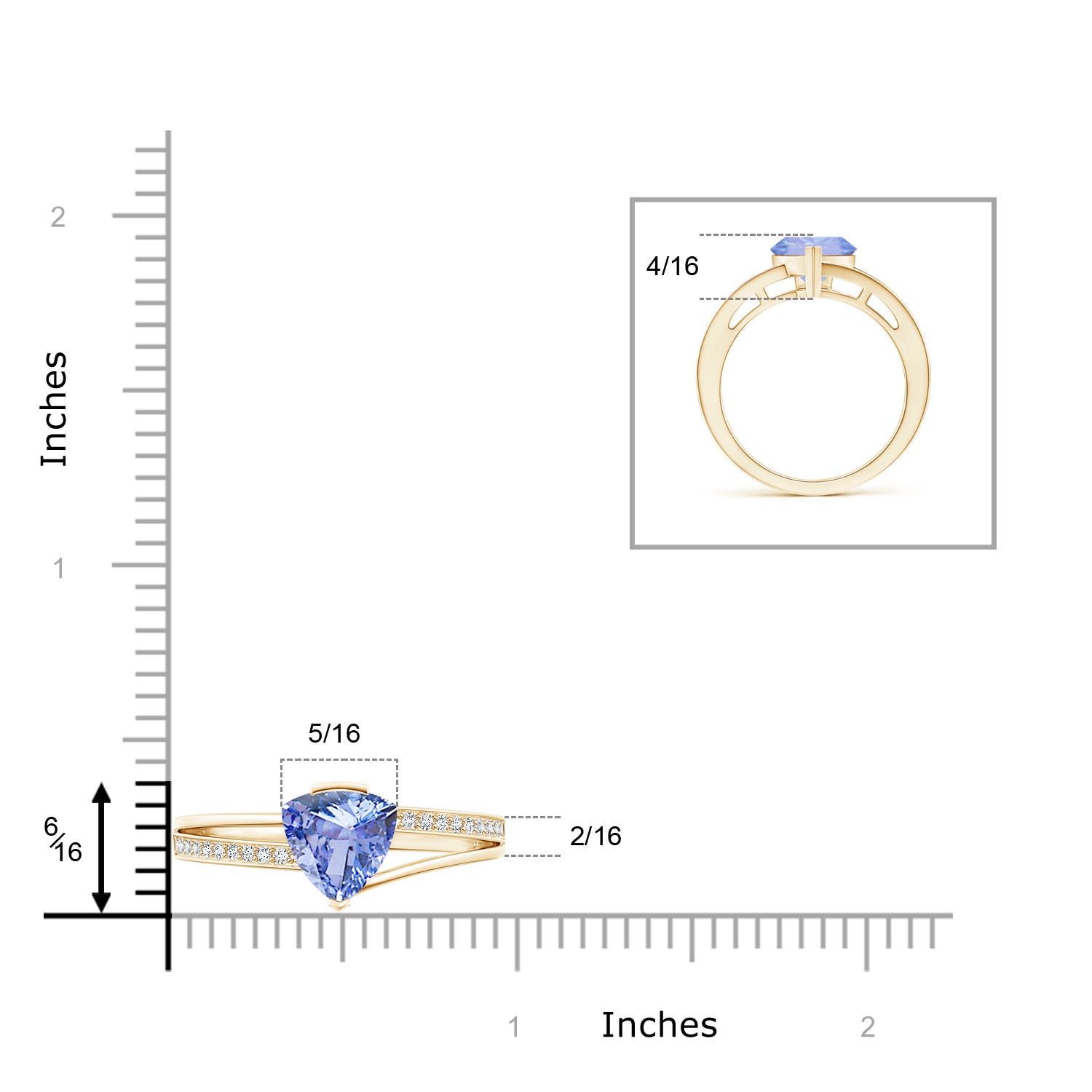 A - Tanzanite / 1.9 CT / 14 KT Yellow Gold