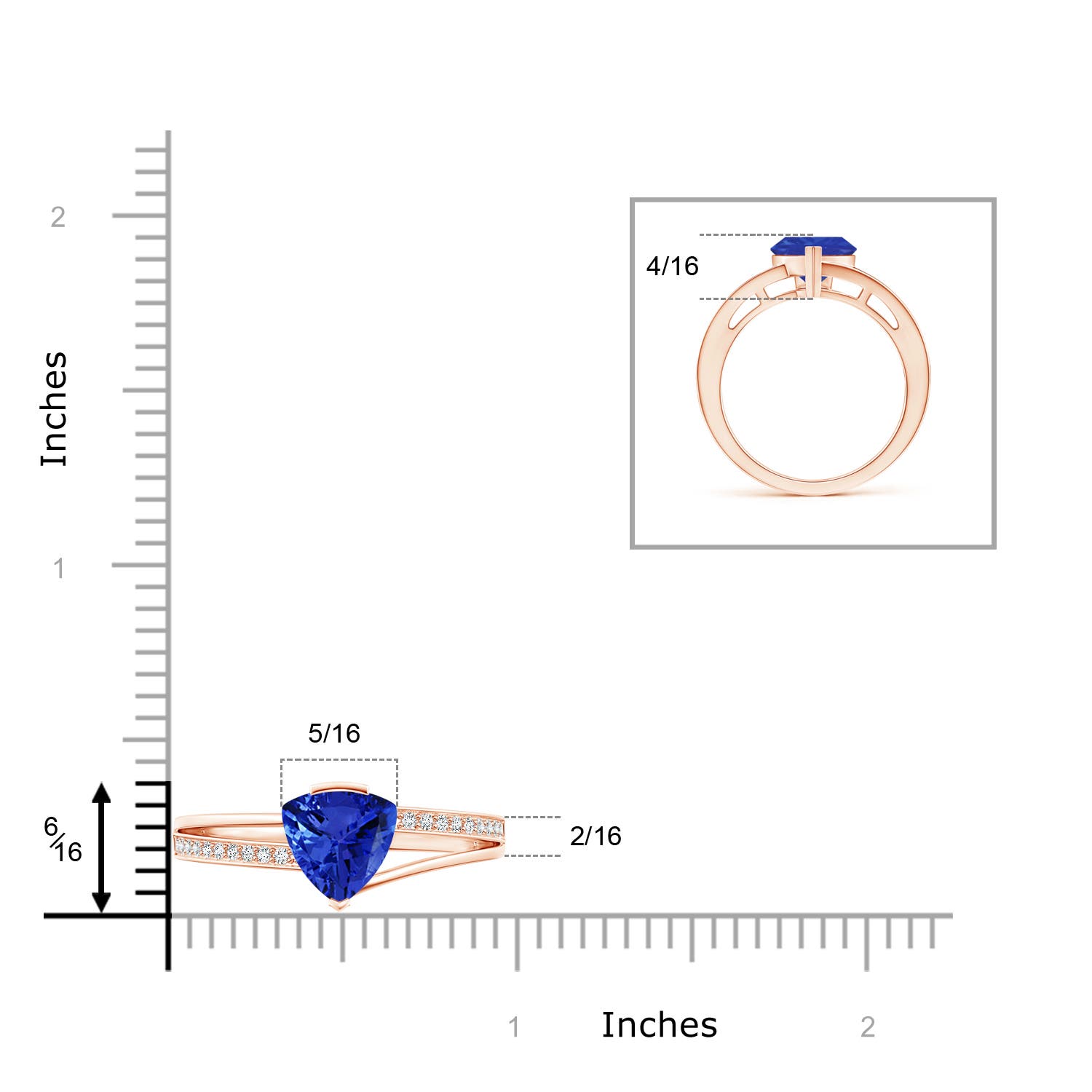 AAA - Tanzanite / 1.9 CT / 14 KT Rose Gold