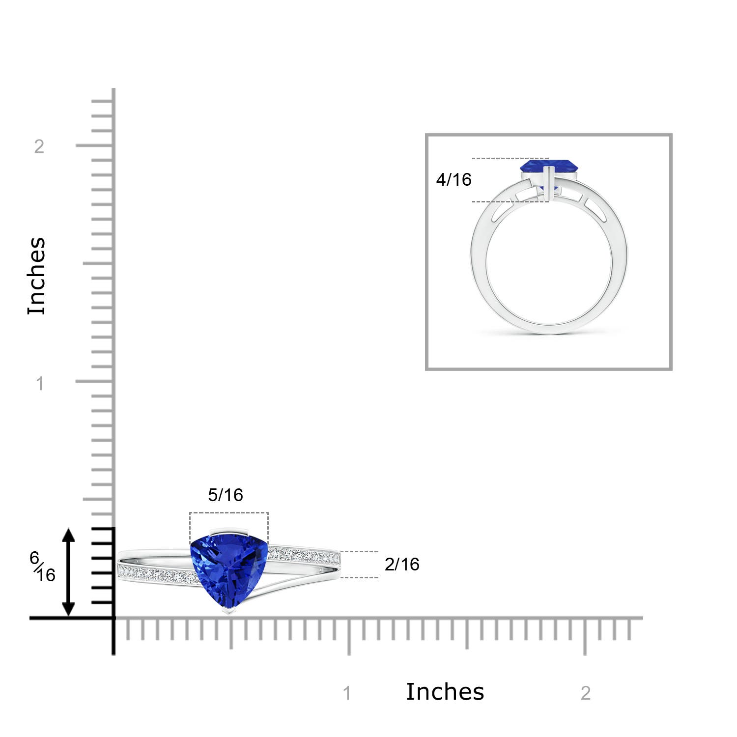 AAA - Tanzanite / 1.9 CT / 14 KT White Gold