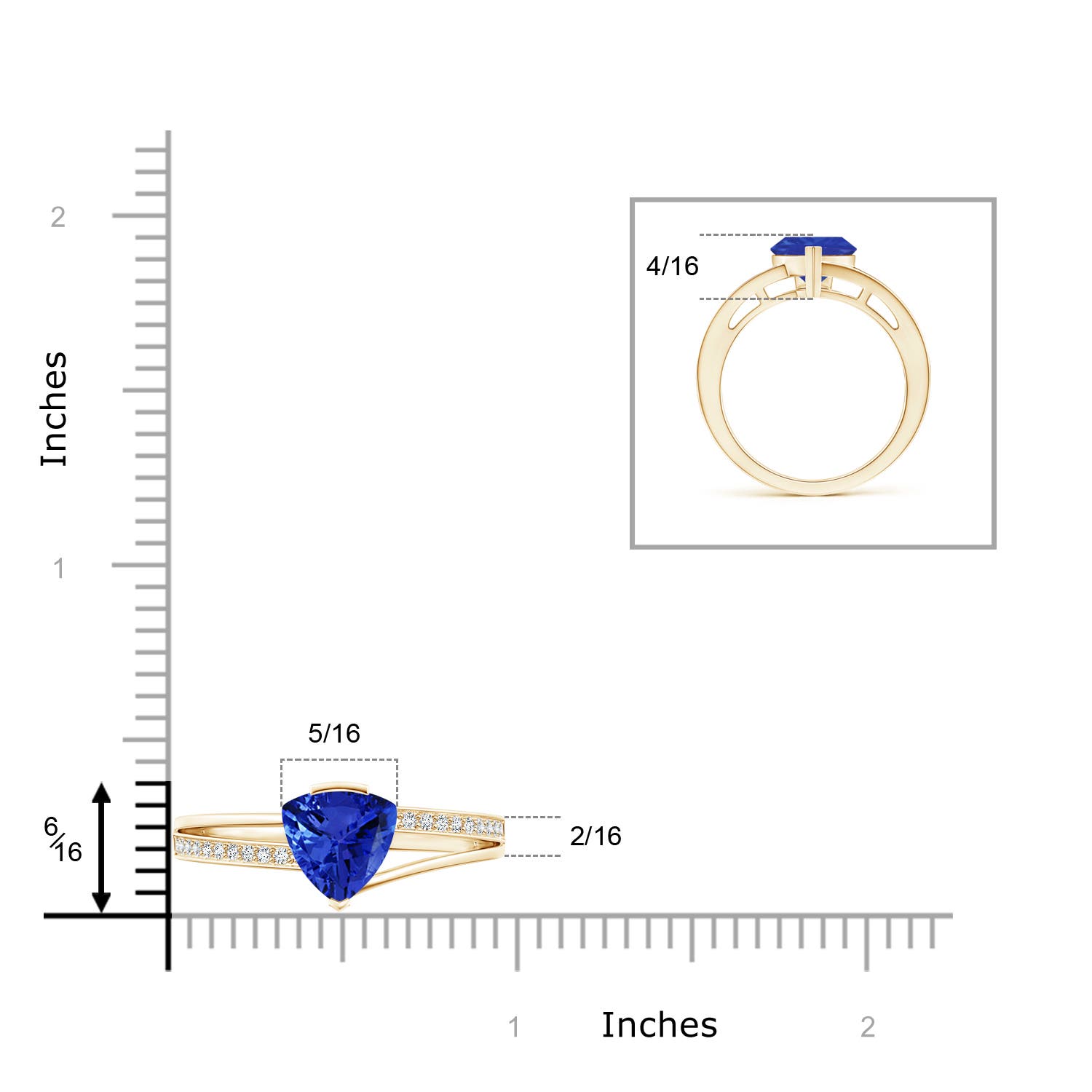 AAA - Tanzanite / 1.9 CT / 14 KT Yellow Gold