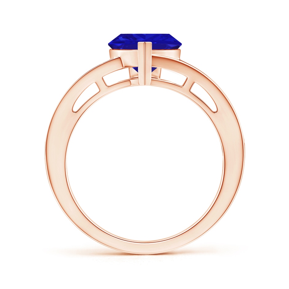 8mm AAAA Split Shank Trillion Tanzanite Ring in Rose Gold side-1