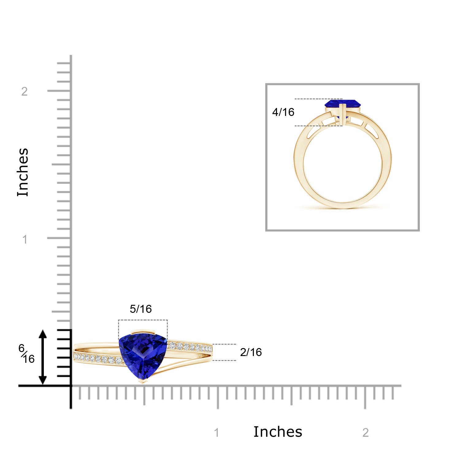 AAAA - Tanzanite / 1.9 CT / 14 KT Yellow Gold