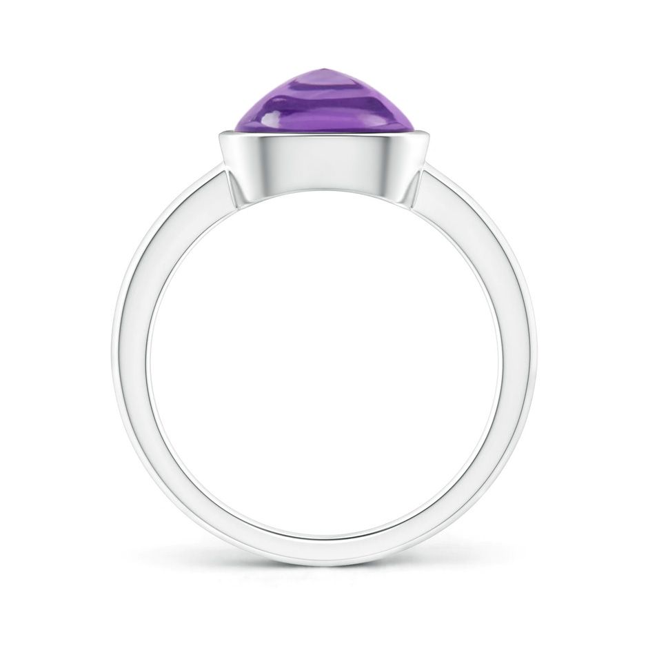 9mm AA Bezel-Set Cushion Amethyst Solitaire Ring in Two Tone in White Gold Side-1