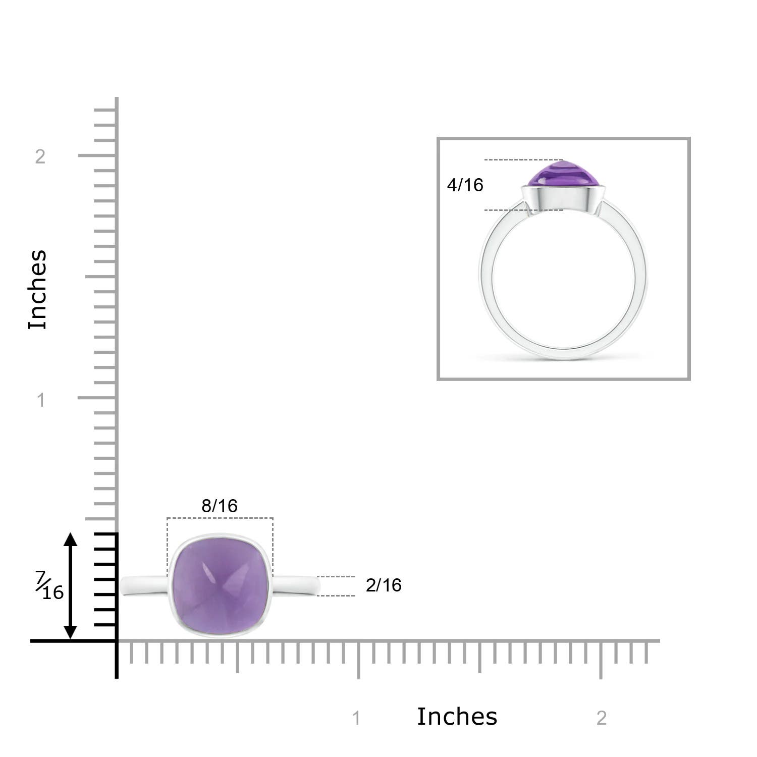 AA - Amethyst / 3 CT / 14 KT White Gold