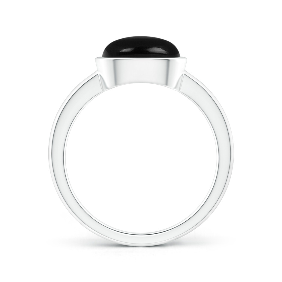 9mm AAA Bezel-Set Cushion Black Onyx Solitaire Ring in White Gold product image