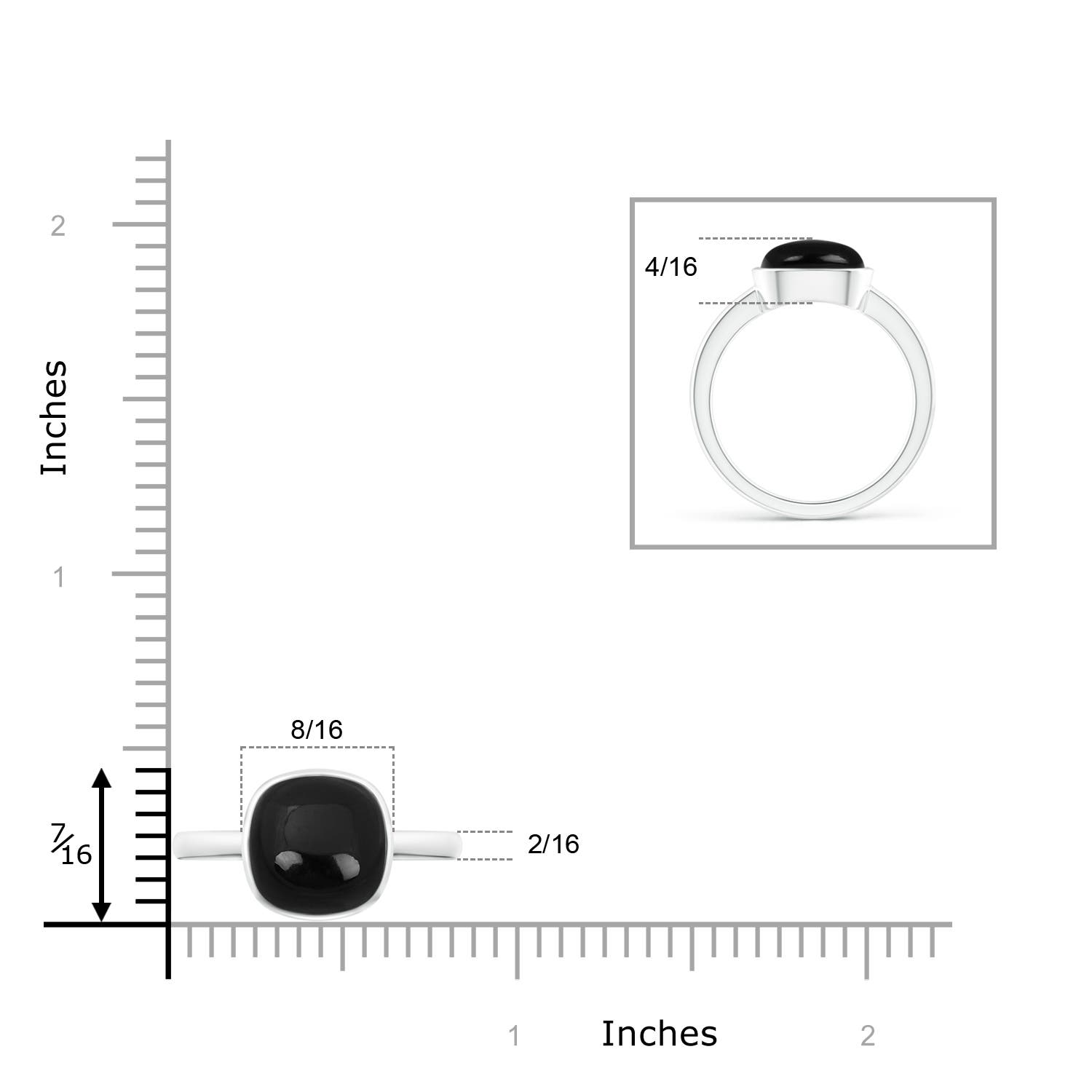 AAA - Black Onyx / 3.5 CT / 14 KT White Gold