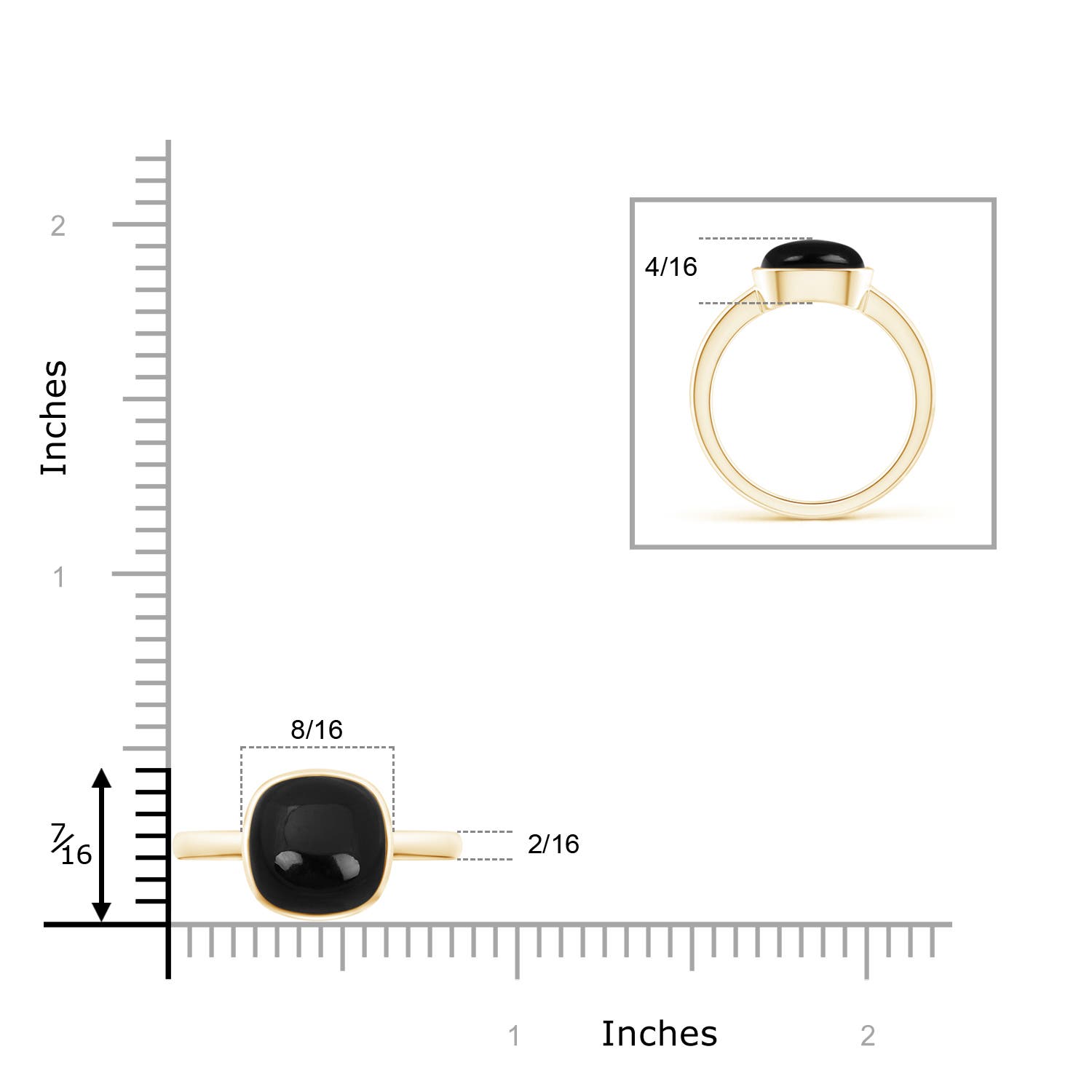 AAA - Black Onyx / 3.5 CT / 14 KT Yellow Gold