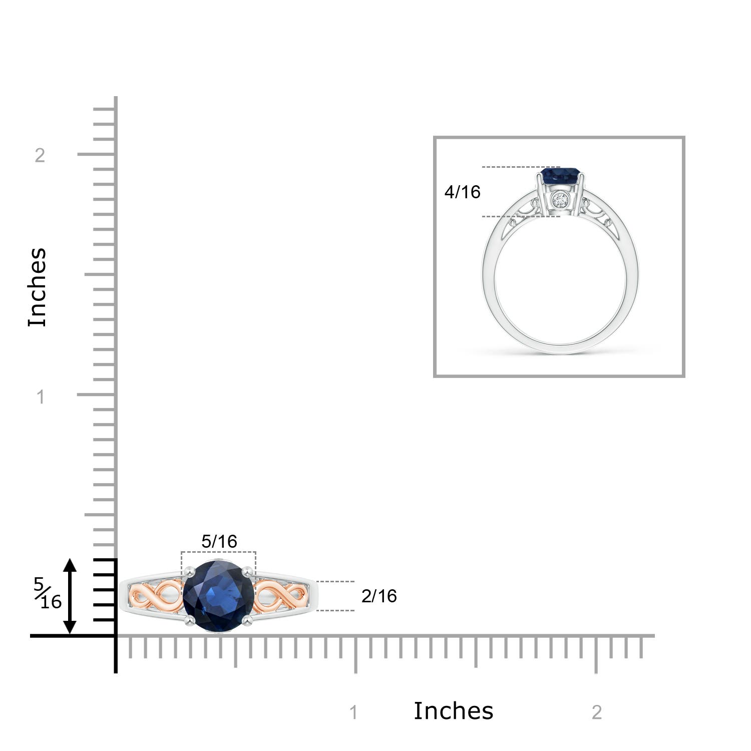AA - Blue Sapphire / 1.67 CT / 14 KT White Gold
