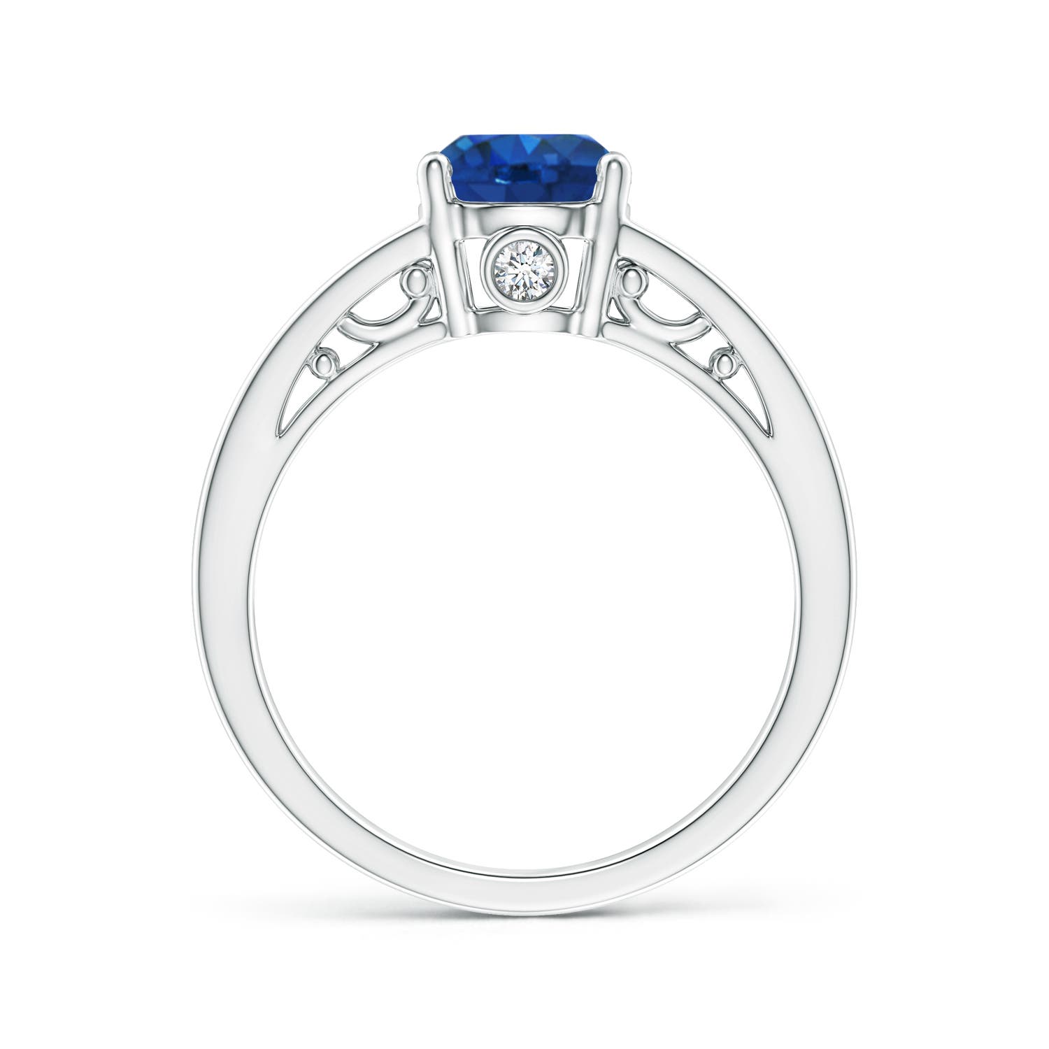 AAA - Blue Sapphire / 1.67 CT / 14 KT White Gold