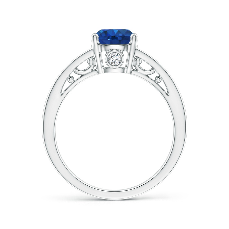 7mm AAA Solitaire Blue Sapphire Infinity Ring in Two Tone in White Gold product image